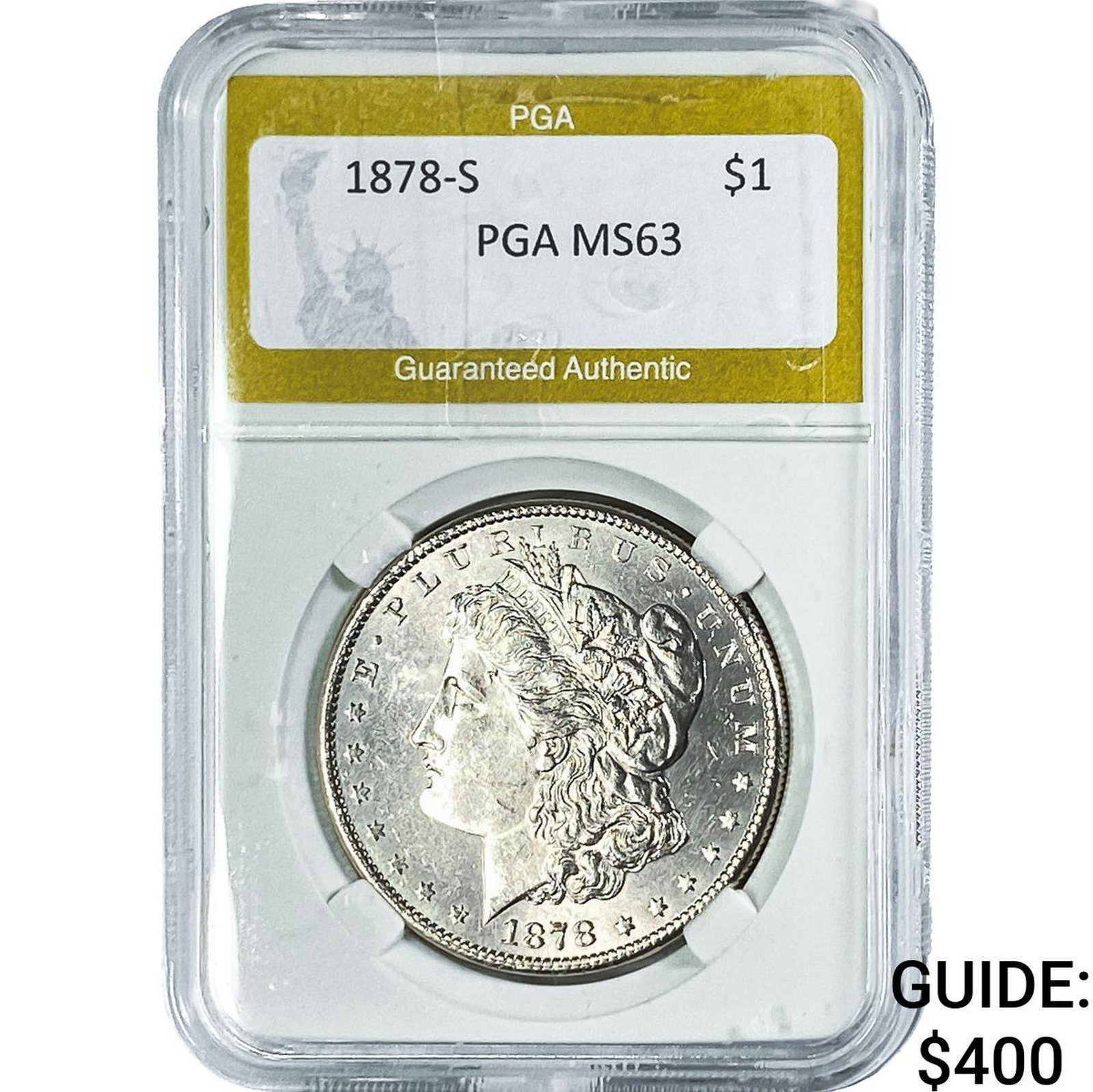 1878-S Morgan Silver Dollar PGA MS63: 1878-S Morgan Silver Dollar PGA MS63