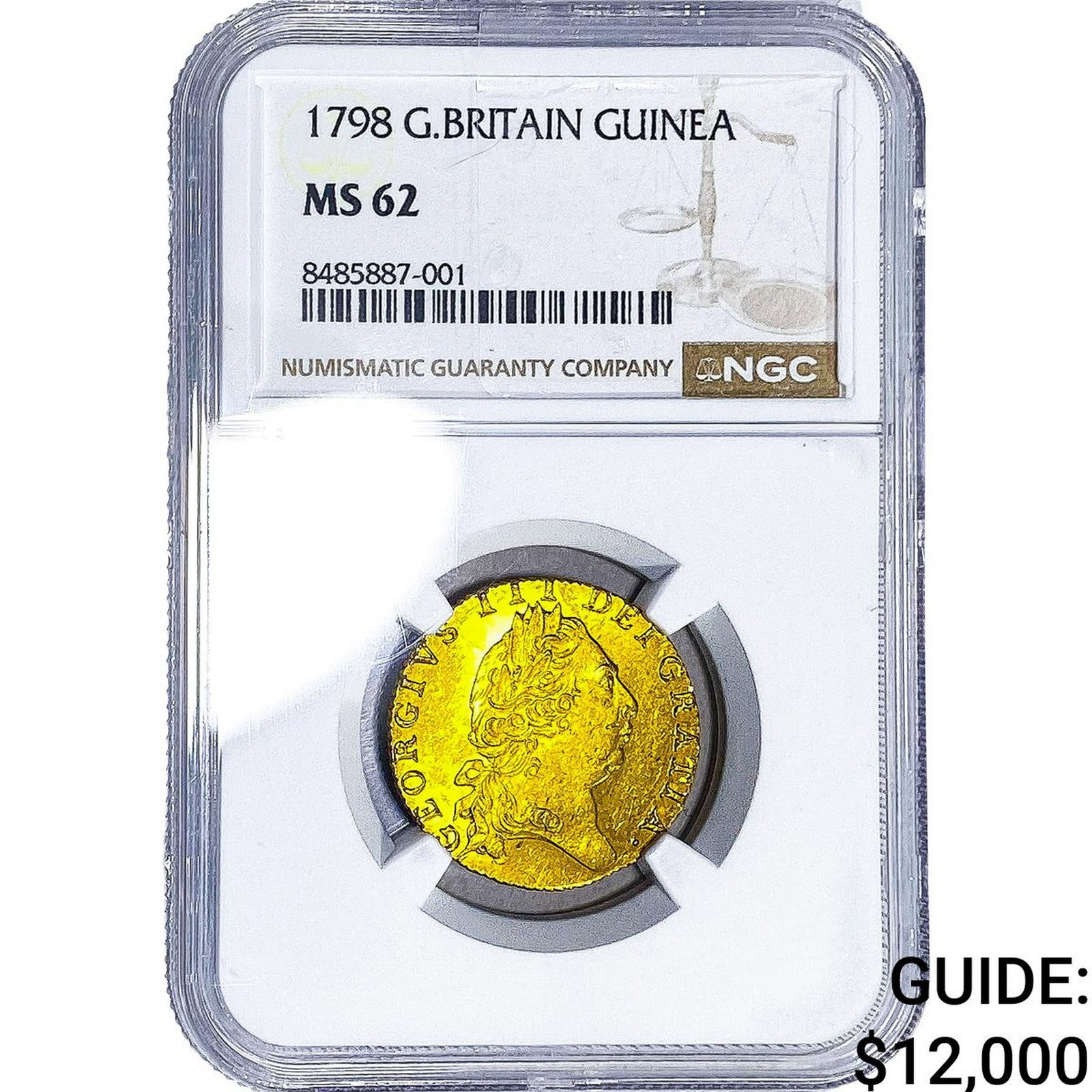1798 Great Britain Gold Guinea NGC MS62: 1798 Great Britain Gold Guinea NGC MS62