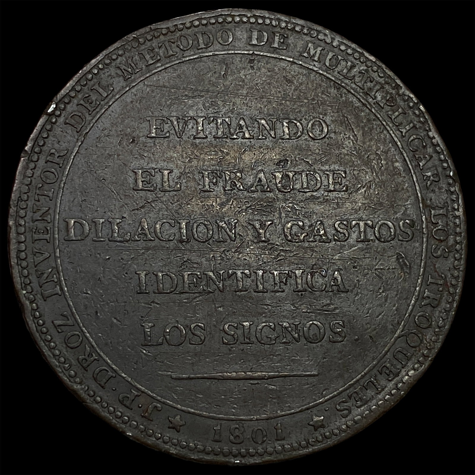 1801 Spain Bronze Medallic Pattern - 2