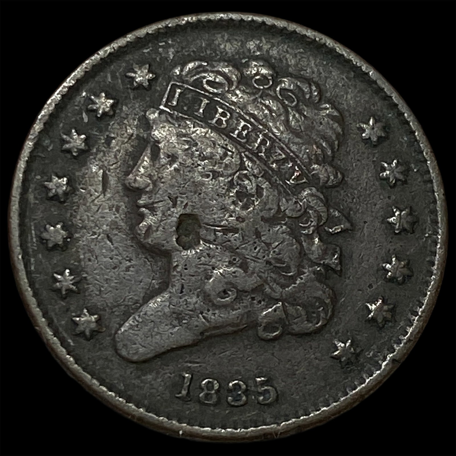 1835 Classic Head Half Cent ABOUT UNCIRCULATED: 1835 Classic Head Half Cent ABOUT UNCIRCULATED