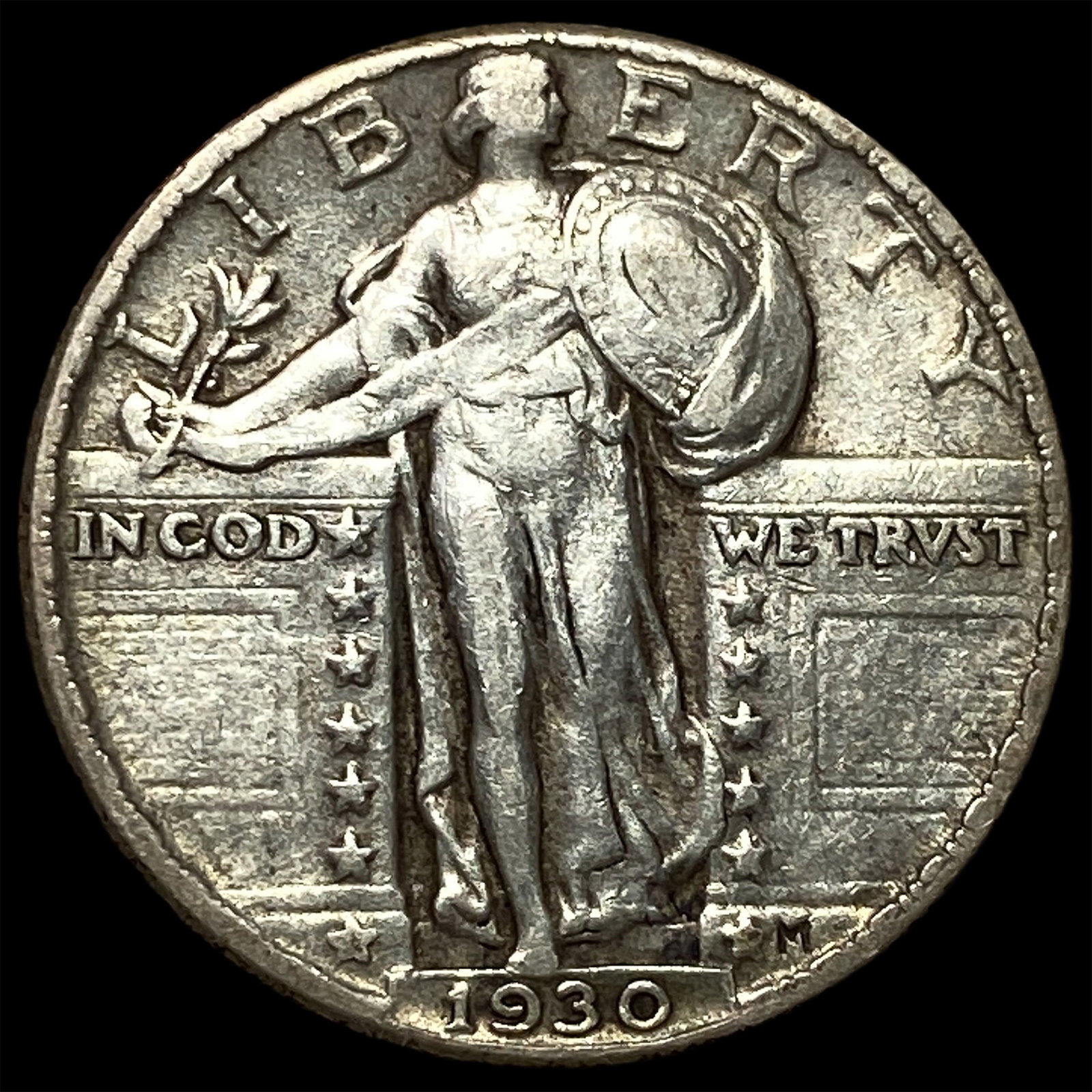 1930-S Silver Standing Liberty Quarter NEARLY UNCIRCULATED: 1930-S Silver Standing Liberty Quarter NEARLY UNCIRCULATED