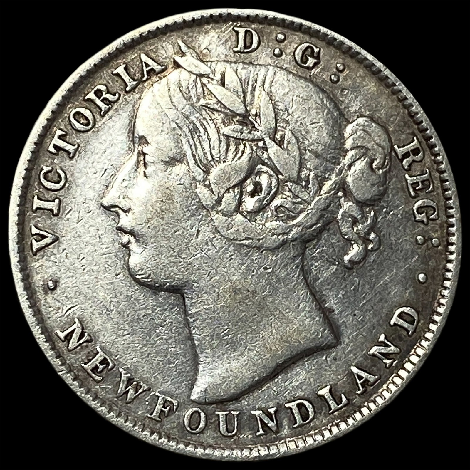 1896 Newfoundland Silver 20 Cents ABOUT UNCIRCULATED: 1896 Newfoundland Silver 20 Cents ABOUT UNCIRCULATED