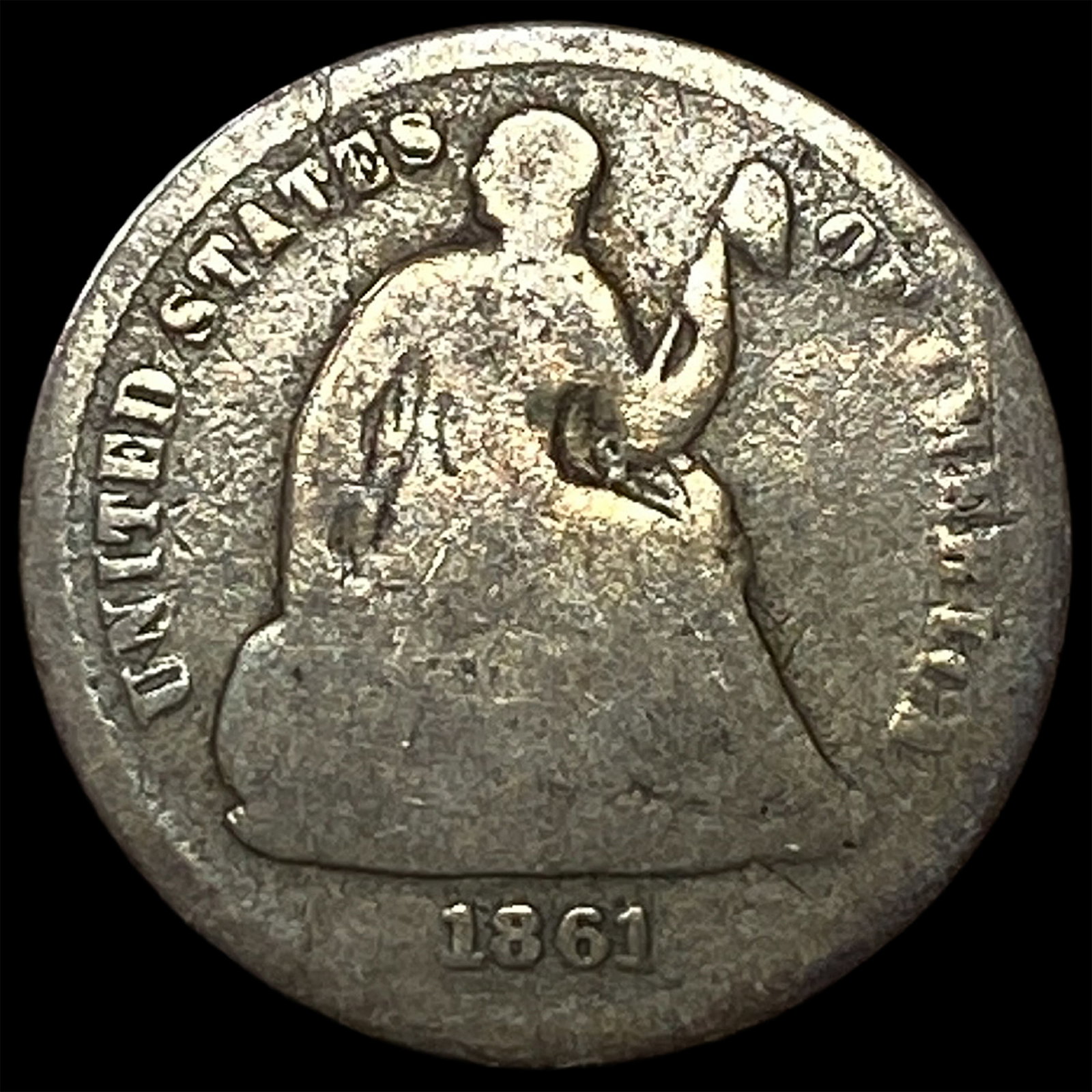 1861 Silver Half Dime NICELY CIRCULATED: 1861 Silver Half Dime NICELY CIRCULATED