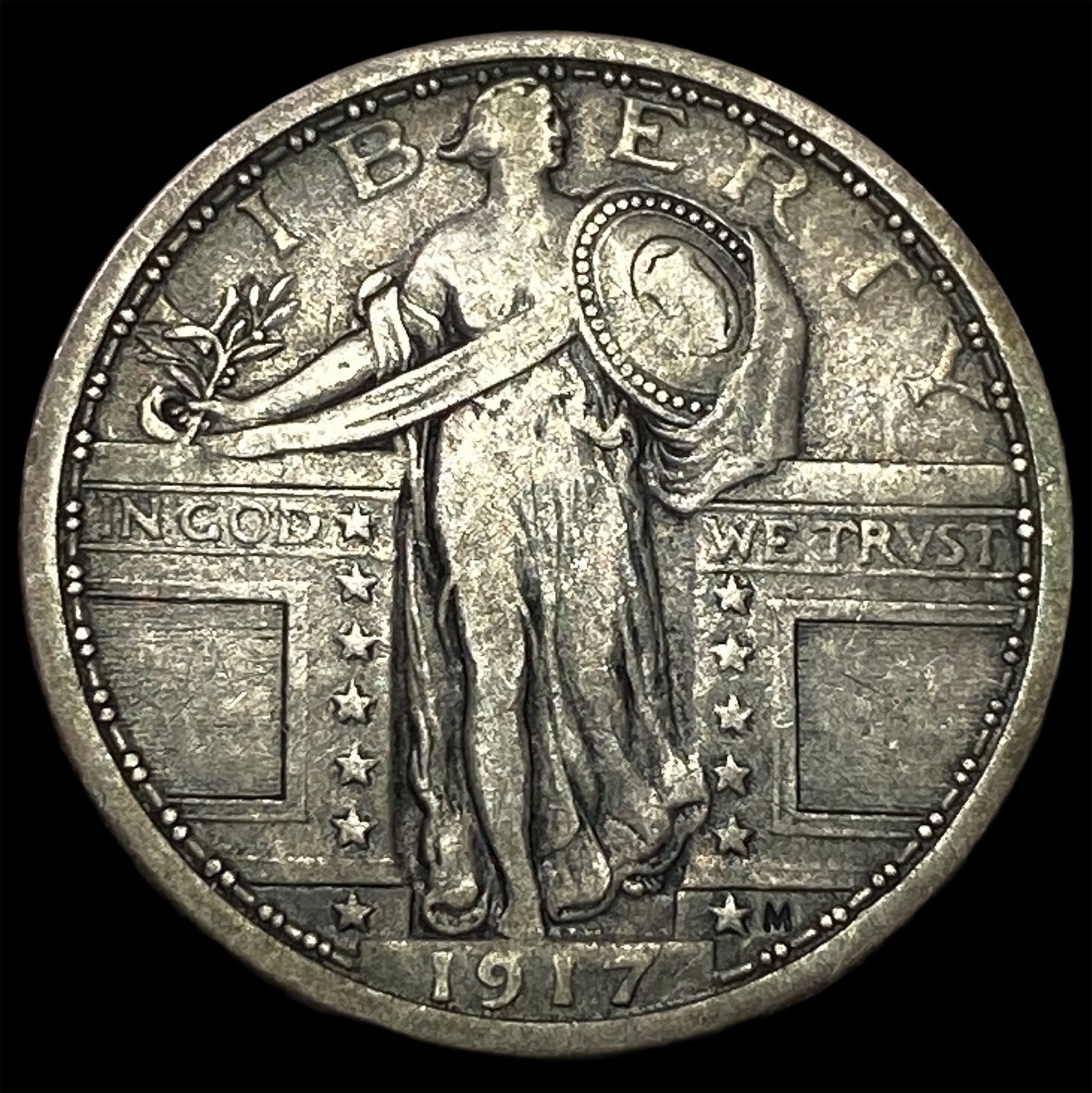 1917 Type 1 Standing Liberty Quarter NEARLY UNCIRCULATED: 1917 Type 1 Standing Liberty Quarter NEARLY UNCIRCULATED