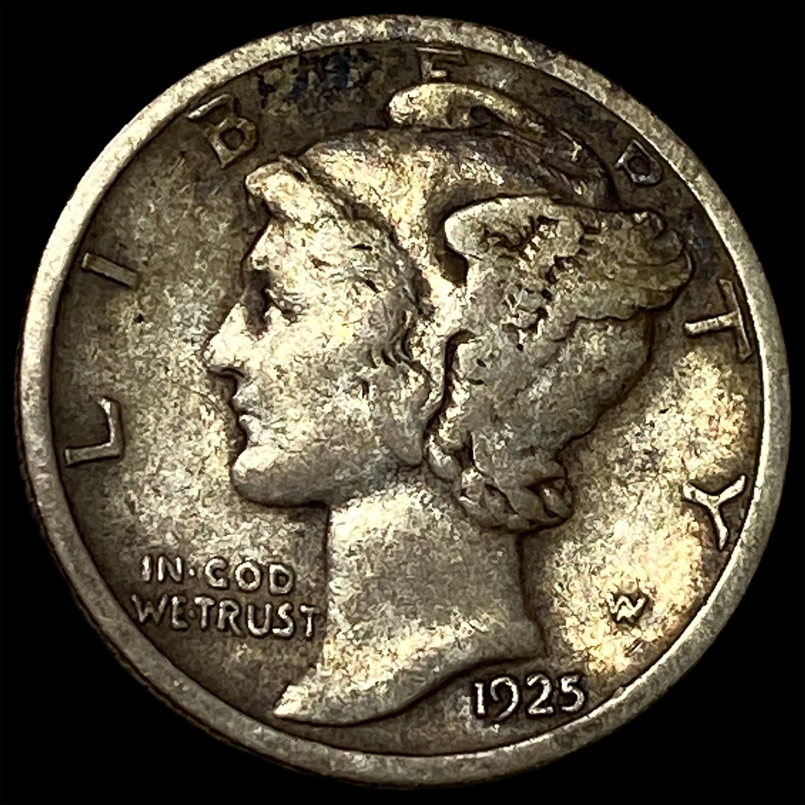 1925-S Silver Mercury Dime NEARLY UNCIRCULATED: 1925-S Silver Mercury Dime NEARLY UNCIRCULATED