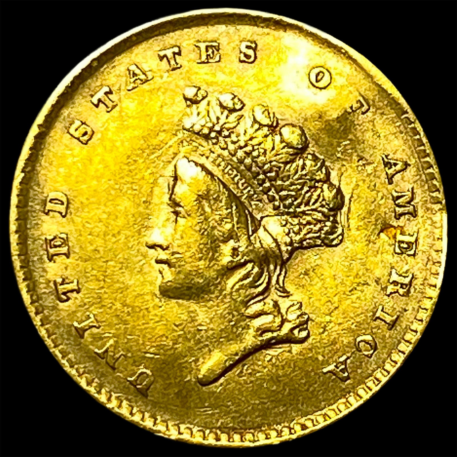 1854 Gold $1 Indian Princess Head CHOICE AU: 1854 Gold $1 Indian Princess Head CHOICE AU