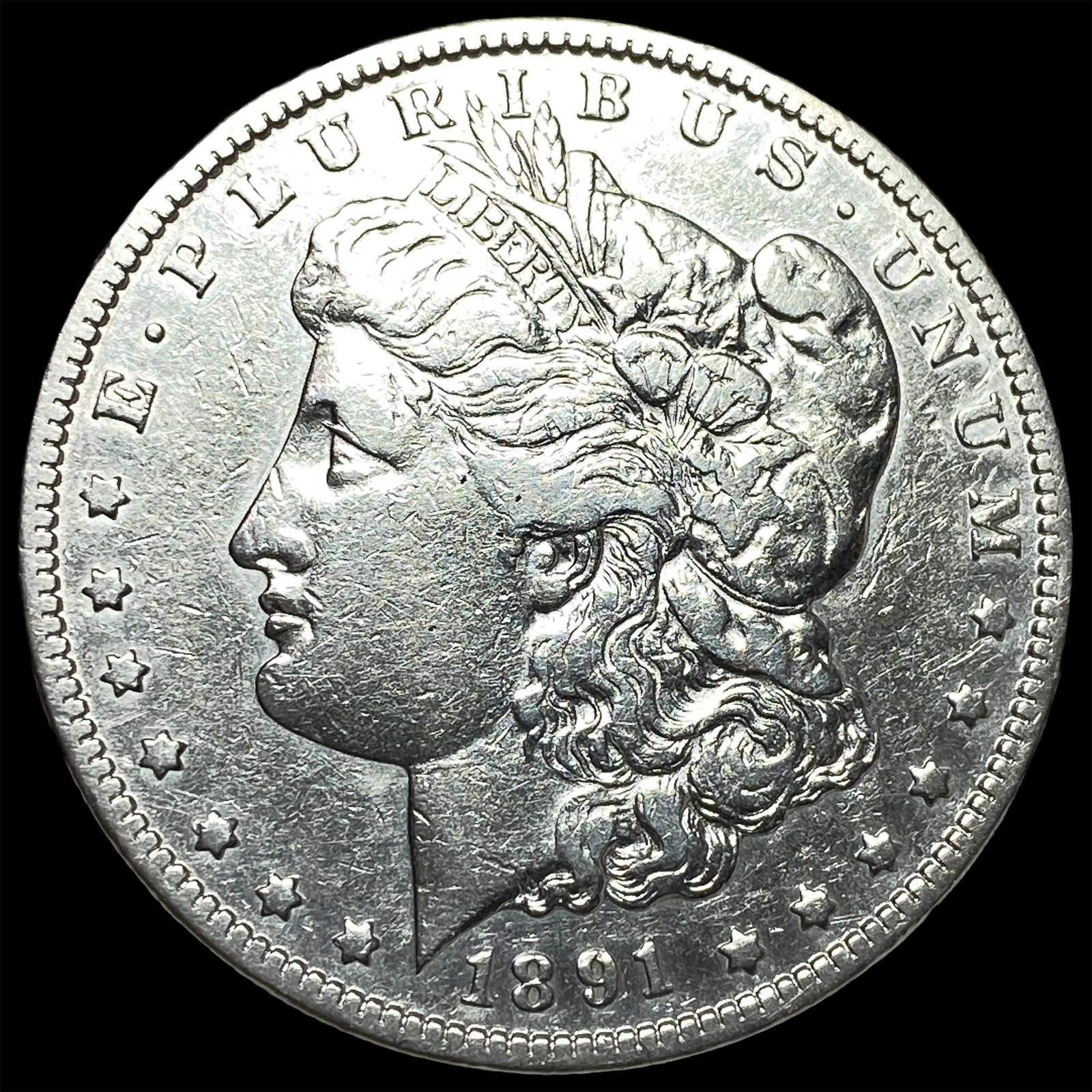 1891-CC Silver Morgan Dollar CLOSELY UNCIRCULATED: 1891-CC Silver Morgan Dollar CLOSELY UNCIRCULATED