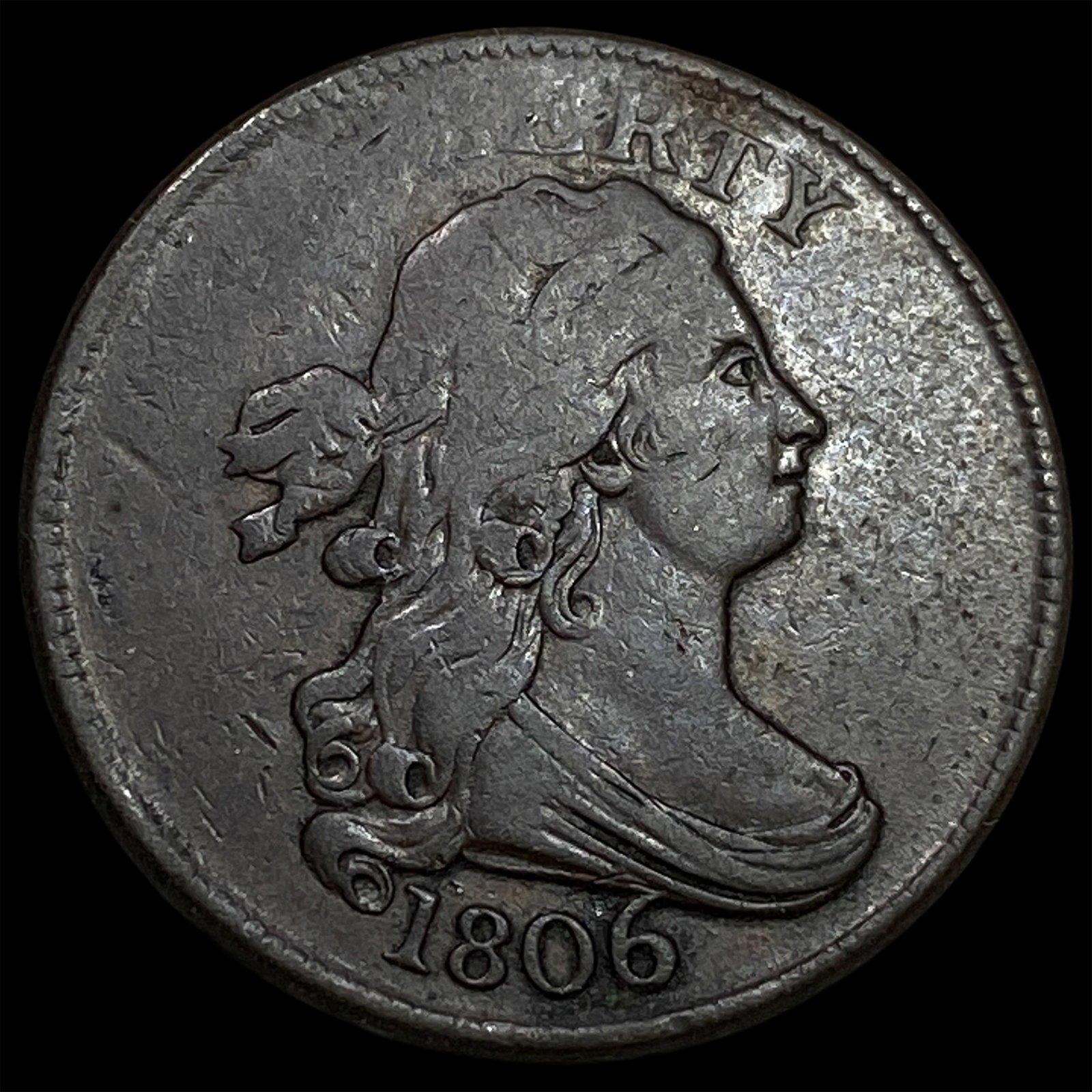 1806 Copper Half Cent CLOSELY UNCIRCULATED: 1806 Copper Half Cent CLOSELY UNCIRCULATED
