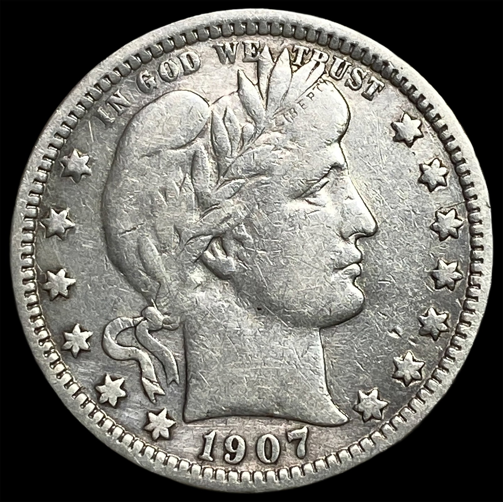 1907 Barber Quarter CHOICE BU: 1907 Barber Quarter CHOICE BU