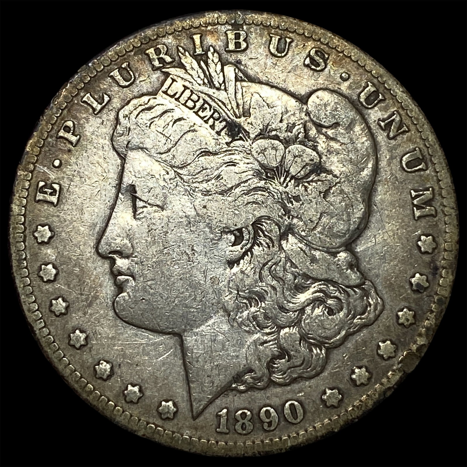 1890-CC Silver Morgan Dollar ABOUT UNCIRCULATED: 1890-CC Silver Morgan Dollar ABOUT UNCIRCULATED
