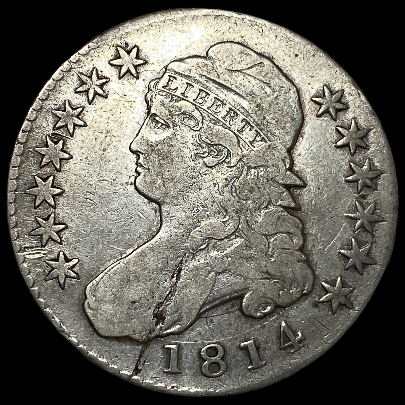 1814 Capped Bust Half Dollar NEARLY UNCIRCULATED: 1814 Capped Bust Half Dollar NEARLY UNCIRCULATED