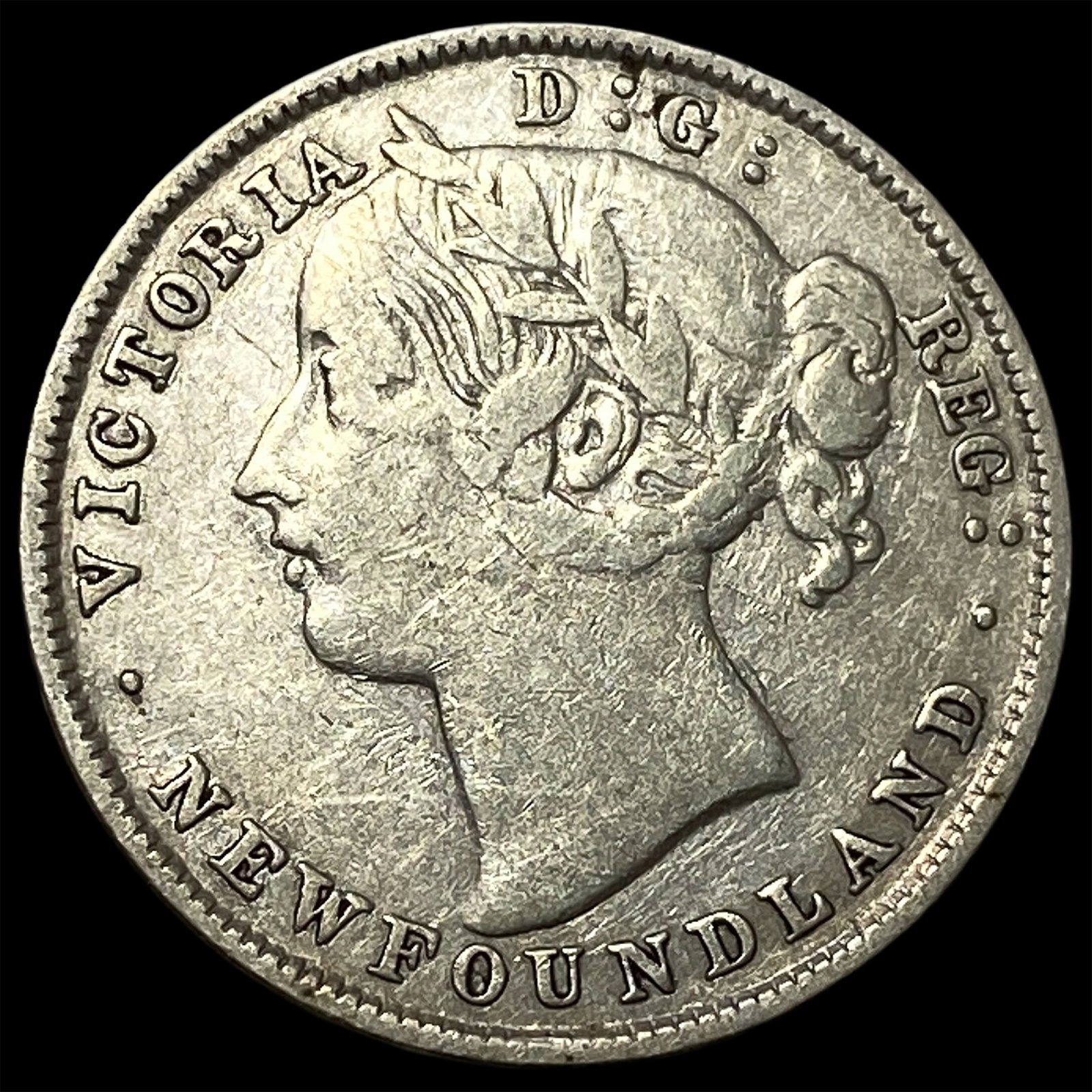 1894 Newfoundland Silver 20 Cents NEARLY UNCIRCULATED: 1894 Newfoundland Silver 20 Cents NEARLY UNCIRCULATED