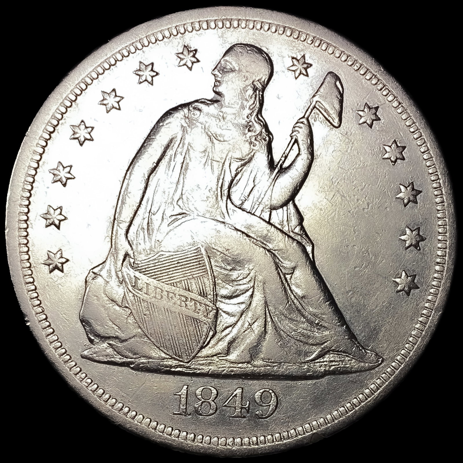 1849 Seated Liberty Dollar: 1849 Seated Liberty Dollar