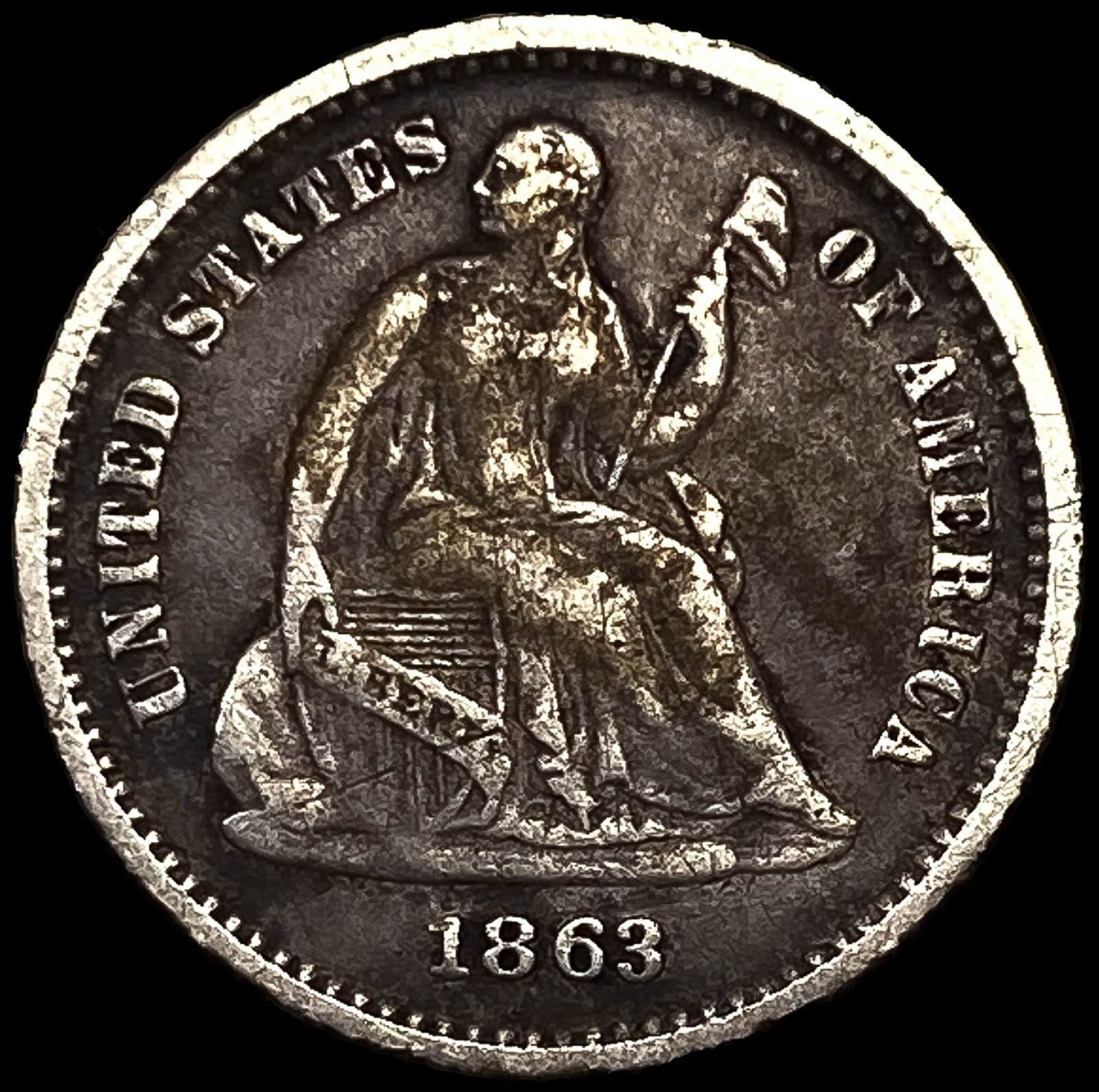 1863 Seated Liberty Half Dime: 1863 Seated Liberty Half Dime