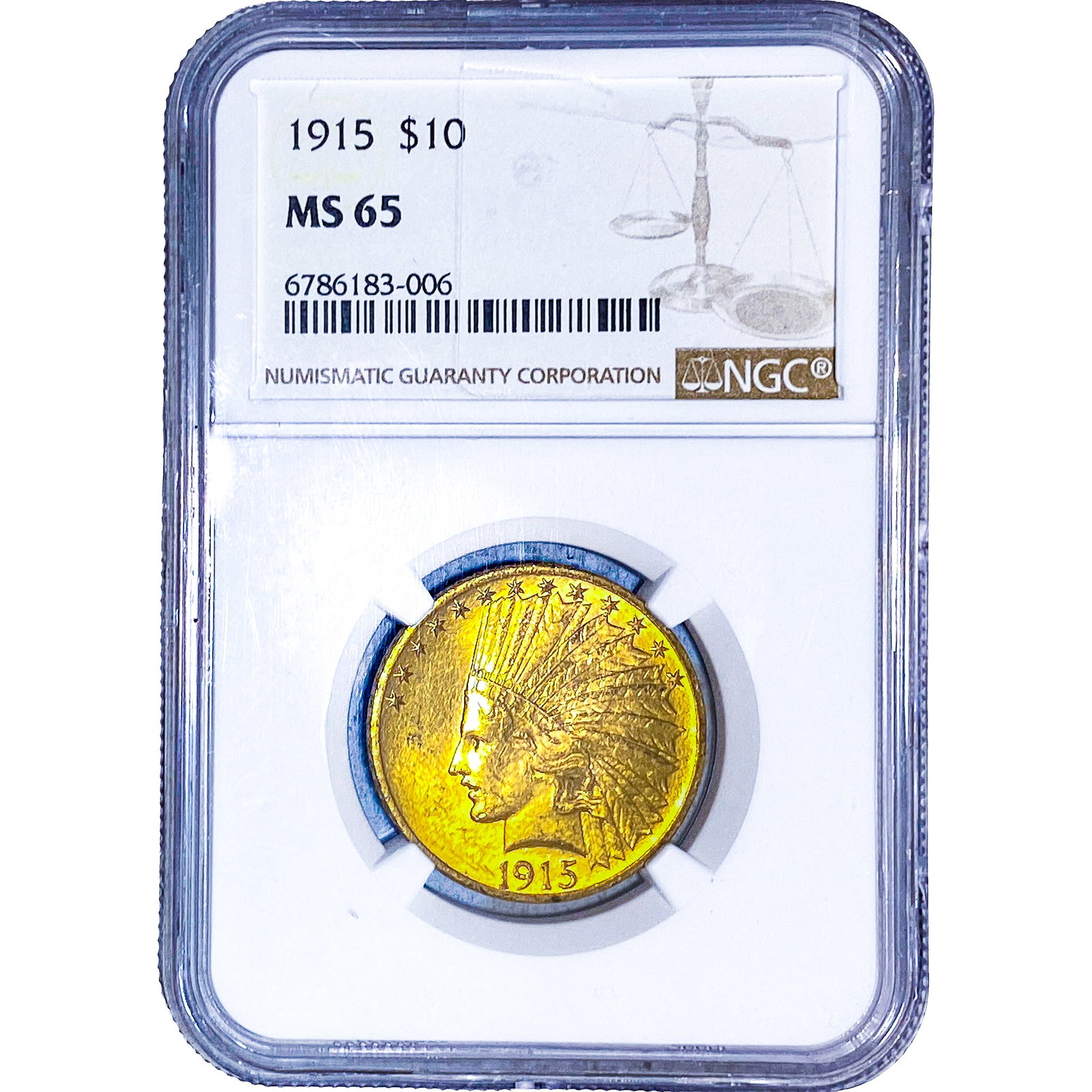 1915 $10 Gold Eagle NGC MS65: 1915 $10 Gold Eagle NGC MS65