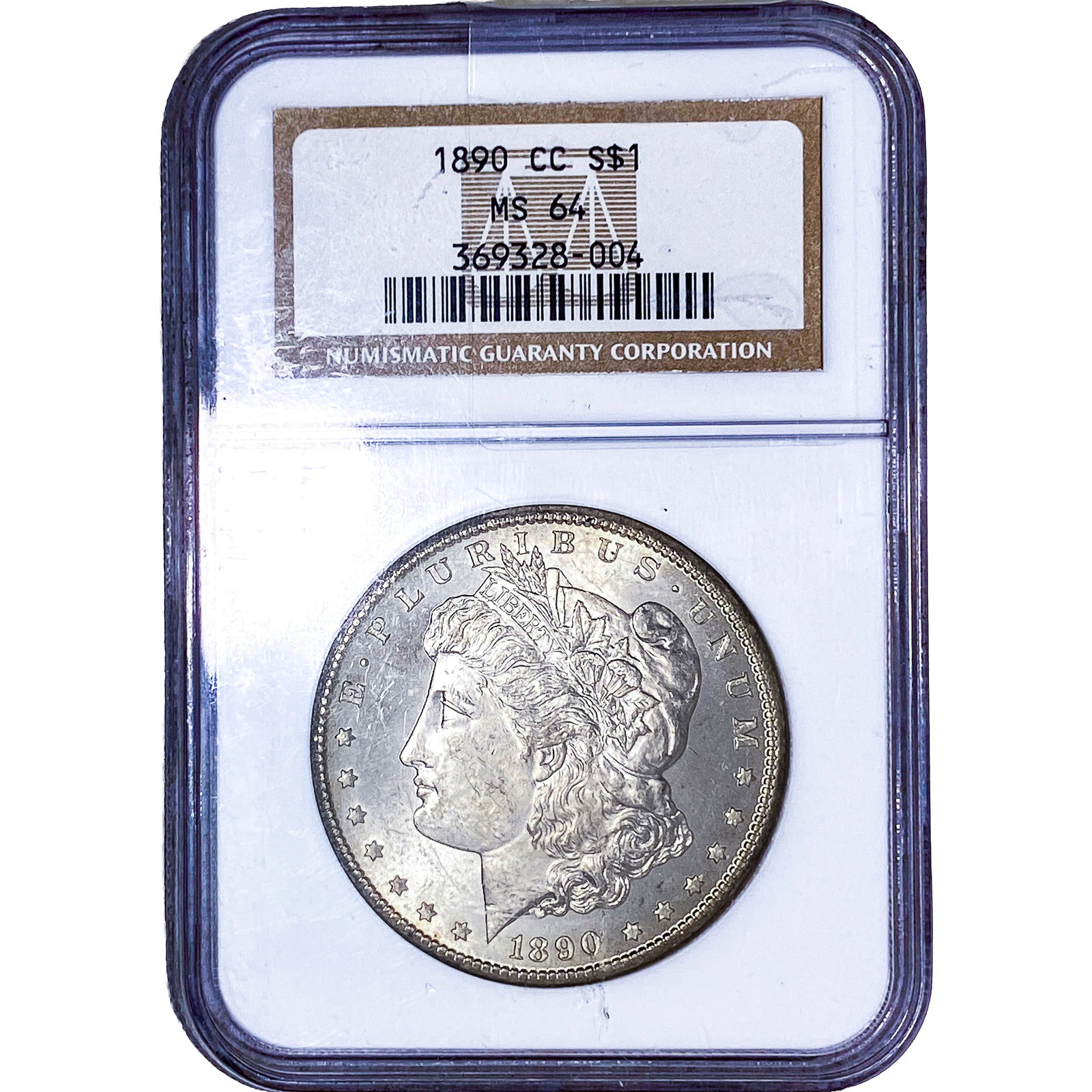 1890-CC Morgan Silver Dollar NGC MS64: 1890-CC Morgan Silver Dollar NGC MS64