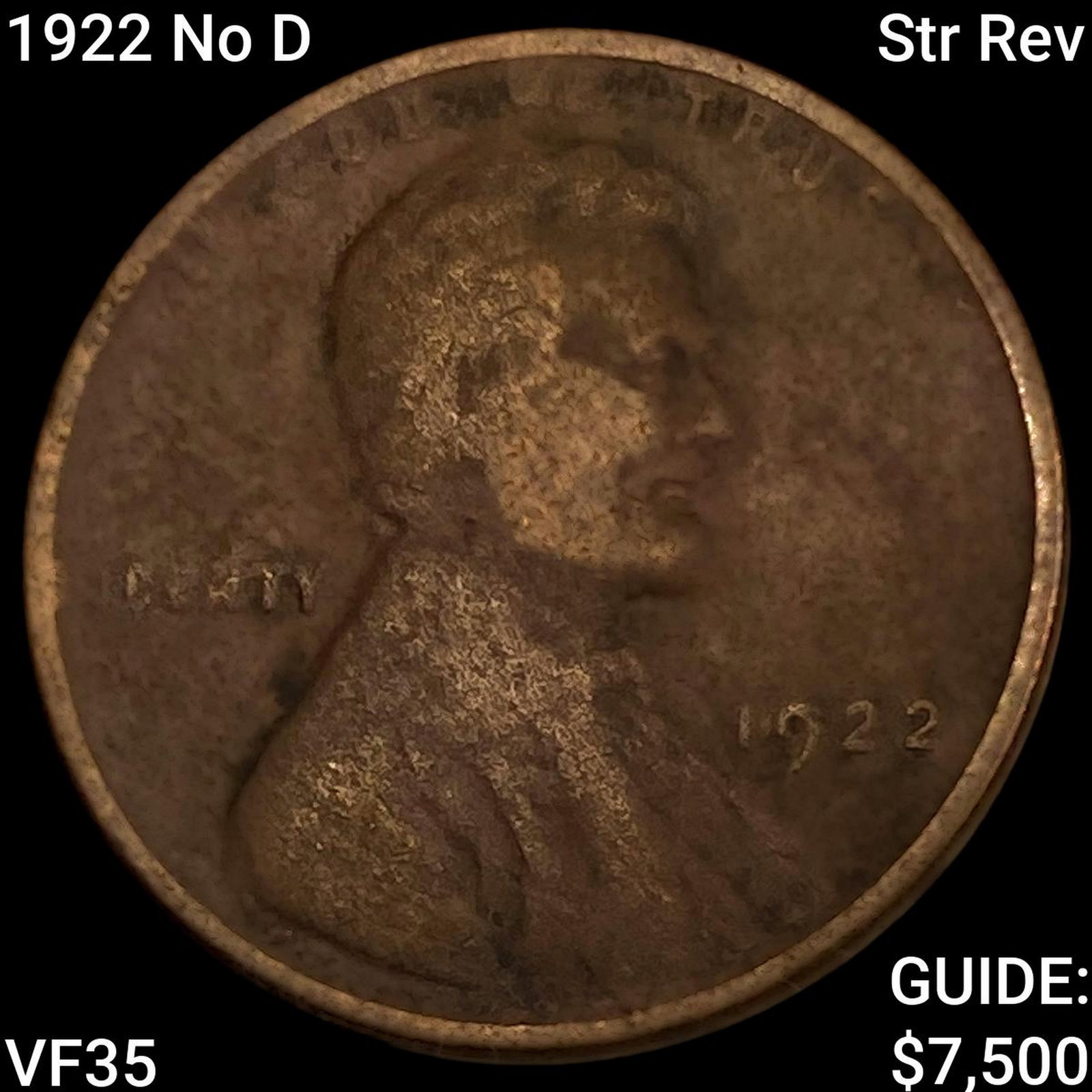 1922 No D Str Rev Wheat Cent ABOUT UNCIRCULATED: 1922 No D Str Rev Wheat Cent ABOUT UNCIRCULATED