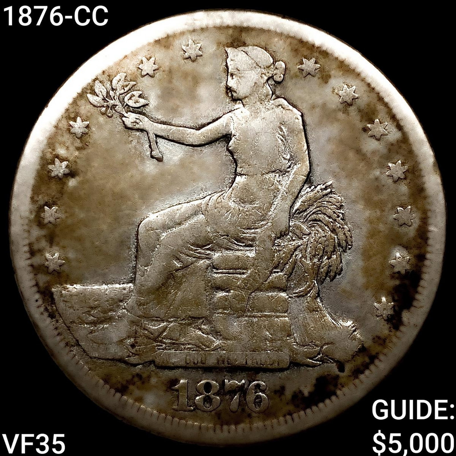 1876-CC Silver Trade Dollar ABOUT UNCIRCULATED: 1876-CC Silver Trade Dollar ABOUT UNCIRCULATED