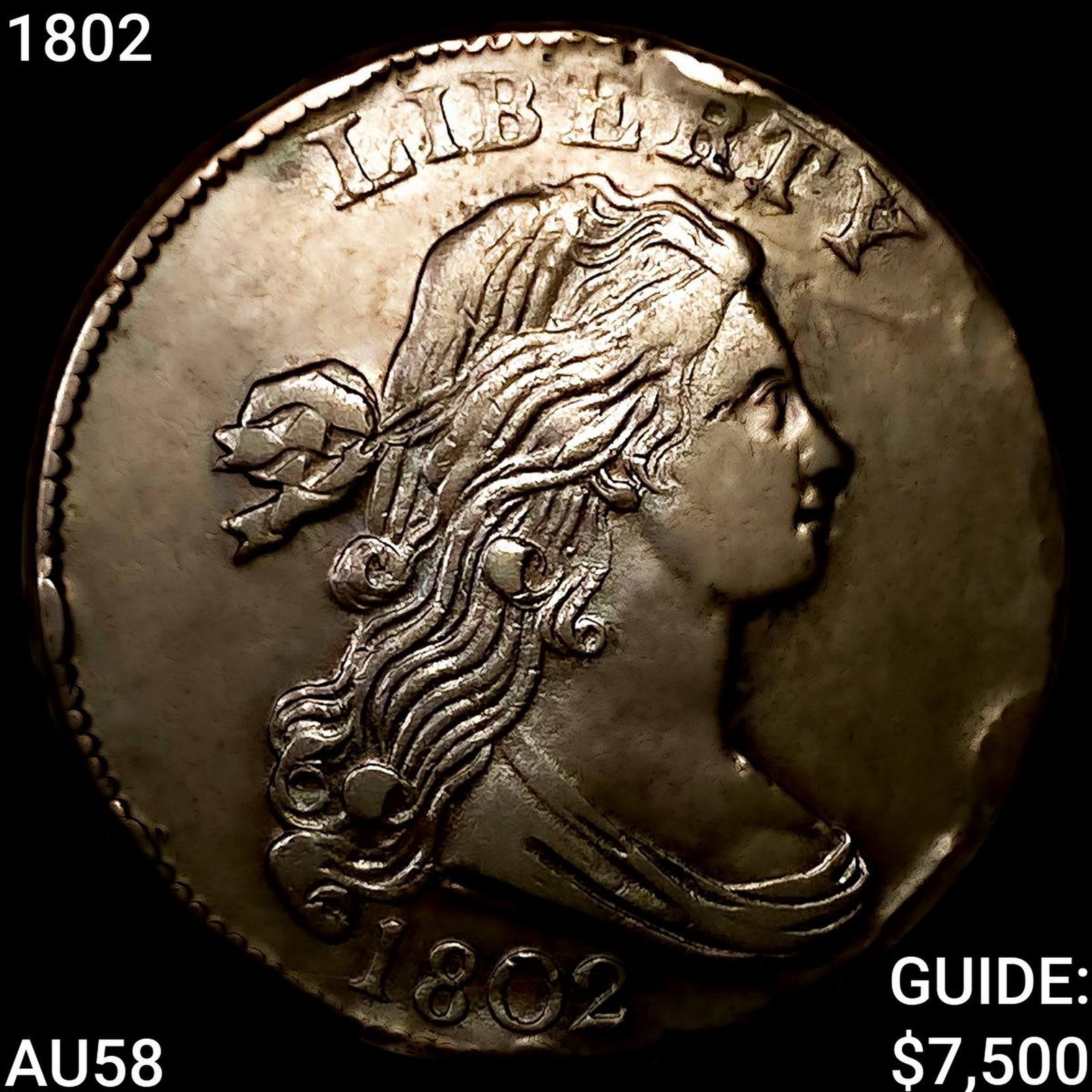 1802 Draped Bust Large Cent CHOICE AU: 1802 Draped Bust Large Cent CHOICE AU