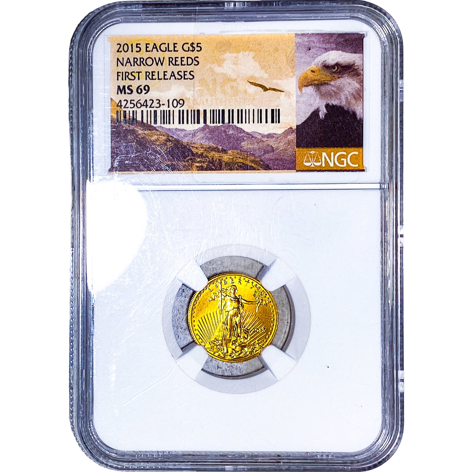 2015 $5 1/10oz Gold Eagle Narrow Reeds NGC MS69: 2015 $5 1/10oz Gold Eagle Narrow Reeds NGC MS69
