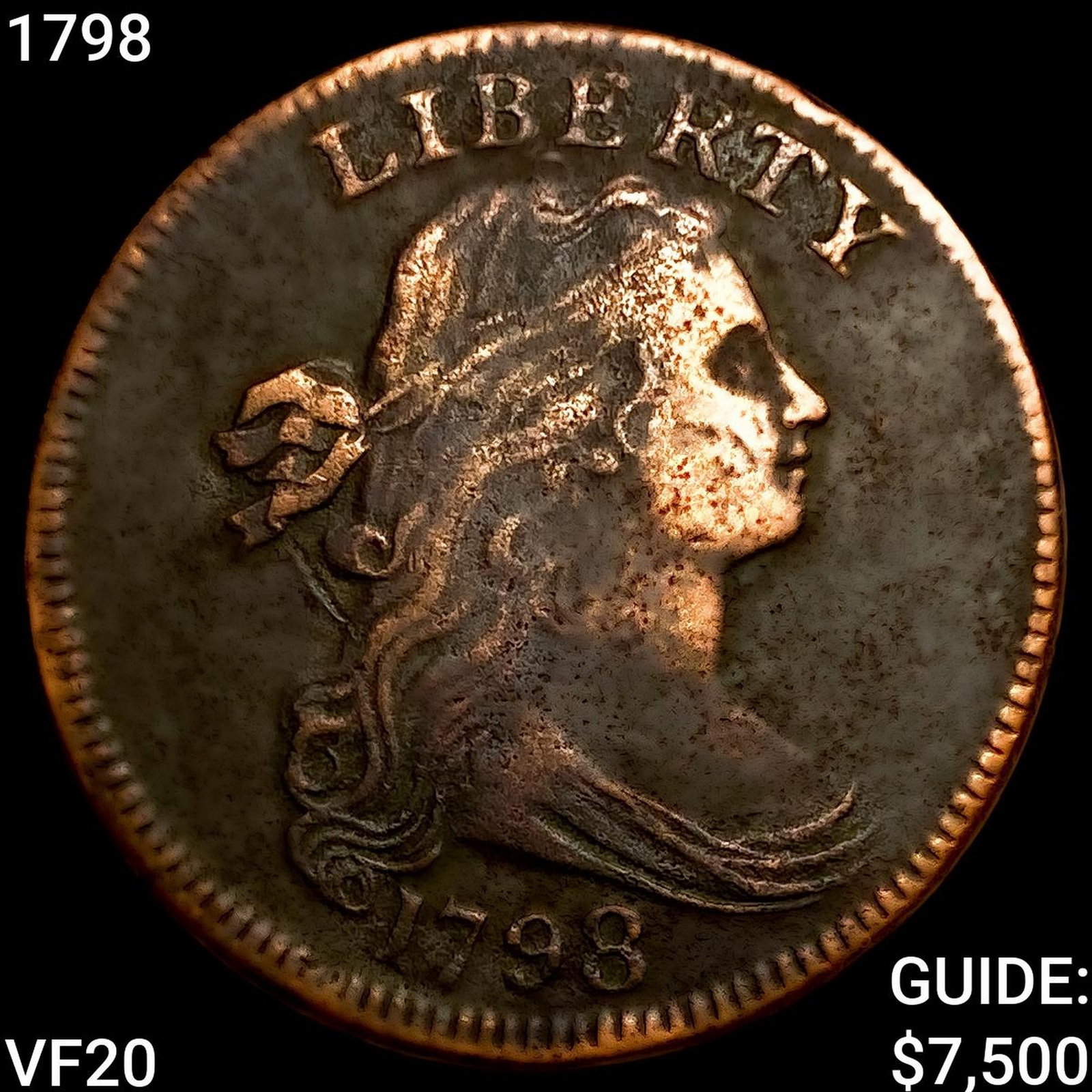 1798 Draped Bust Large Cent LIGHTLY CIRCULATED: 1798 Draped Bust Large Cent LIGHTLY CIRCULATED
