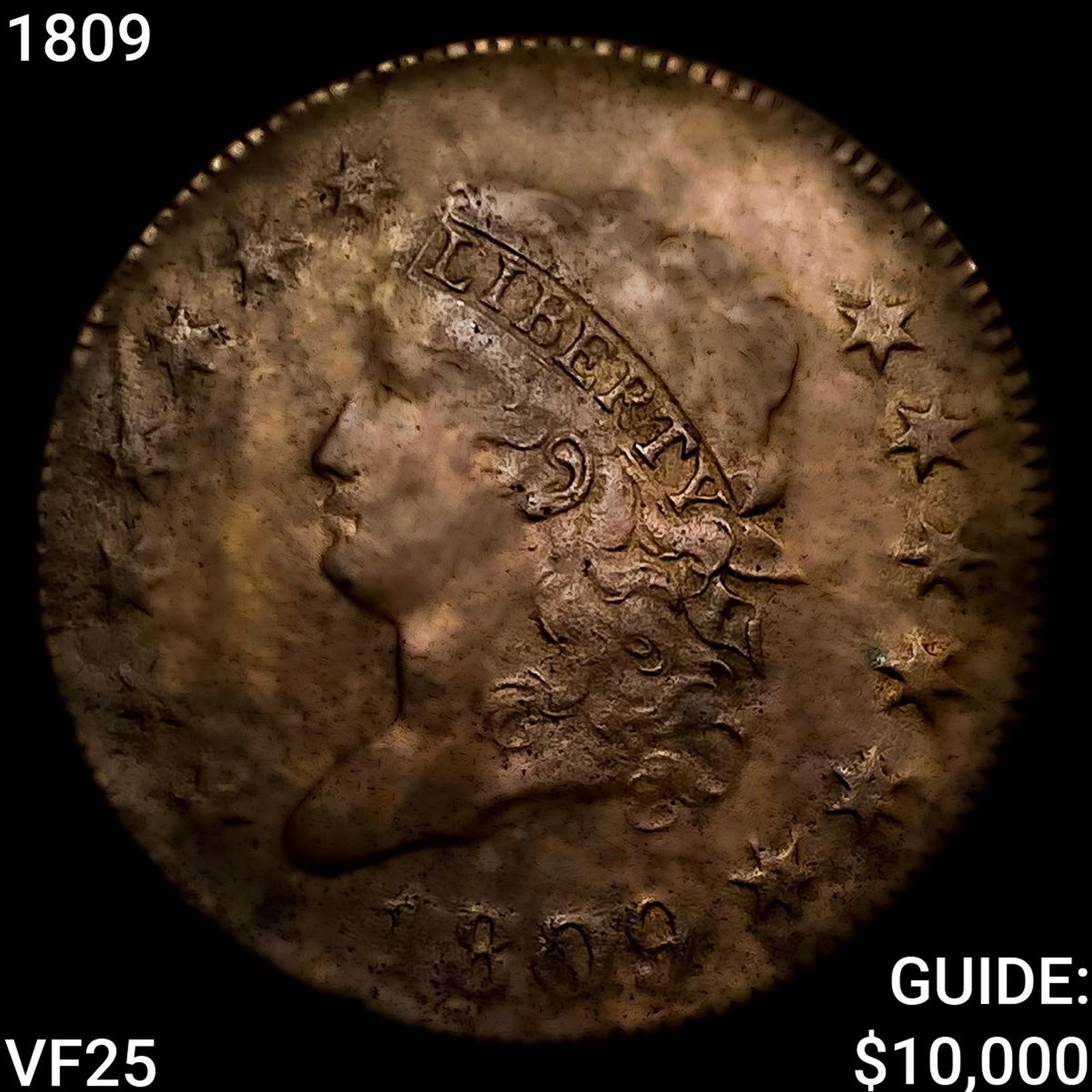 1809 Classic Head Large Cent LIGHTLY CIRCULATED: 1809 Classic Head Large Cent LIGHTLY CIRCULATED