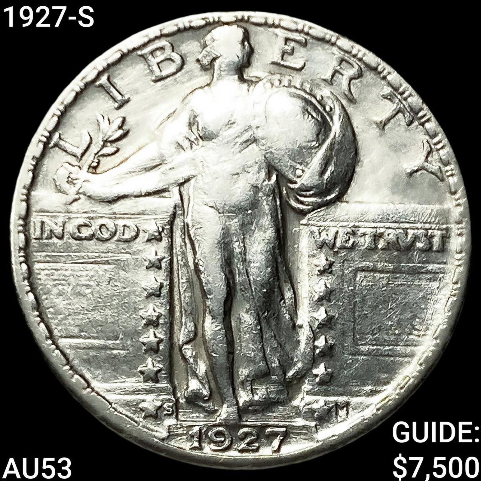 1927-S Standing Liberty Quarter CLOSELY UNCIRCULATED: 1927-S Standing Liberty Quarter CLOSELY UNCIRCULATED