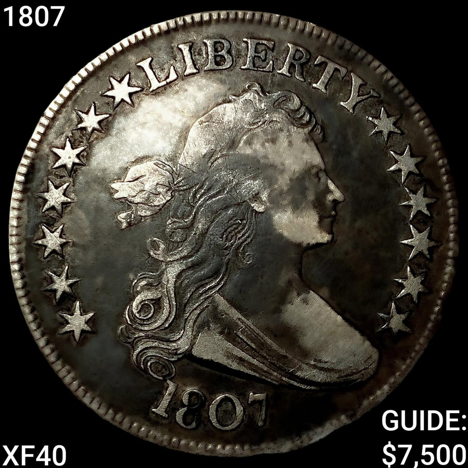1807 Draped Bust Half Dollar NEARLY UNCIRCULATED: 1807 Draped Bust Half Dollar NEARLY UNCIRCULATED