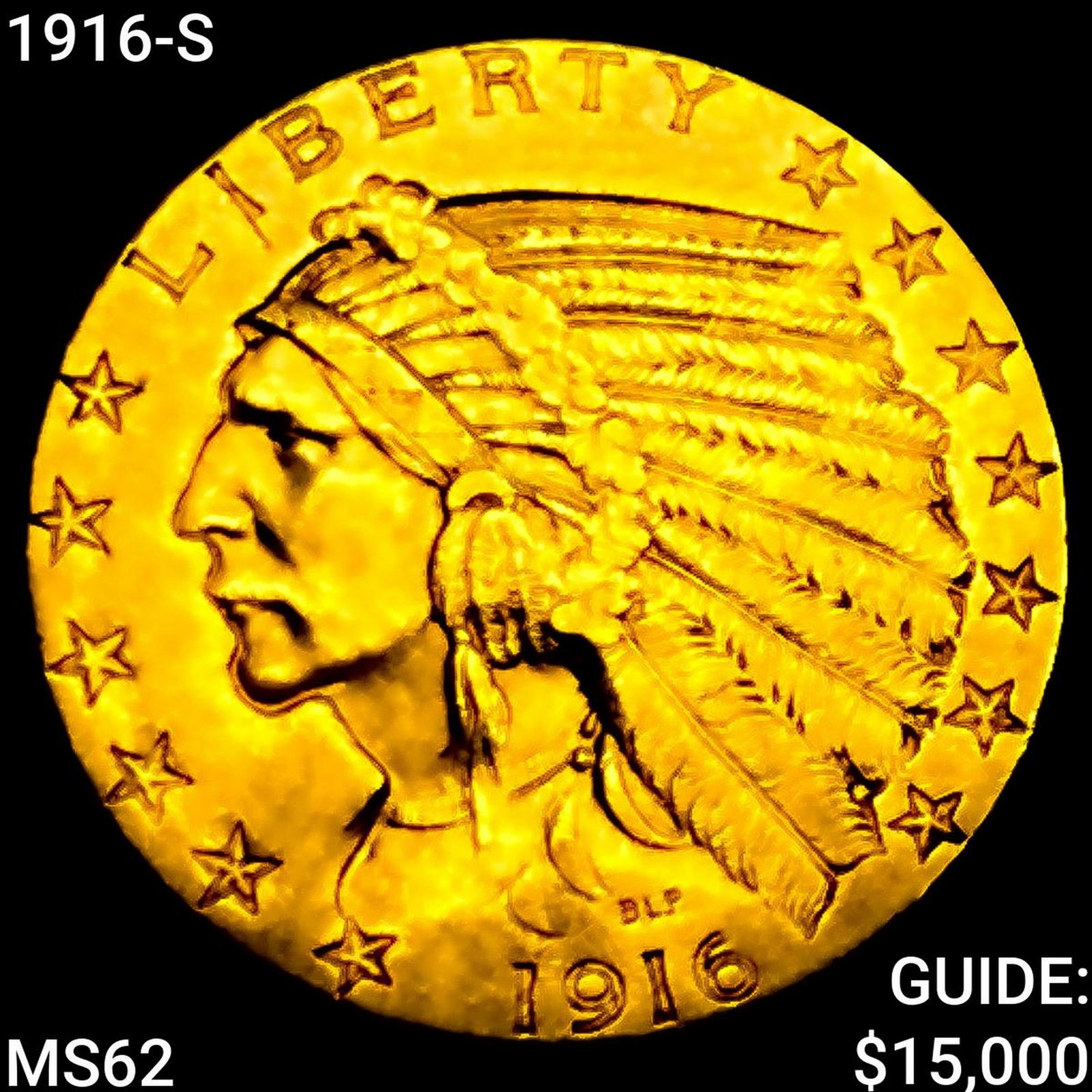1916-S $5 Gold Half Eagle UNCIRCULATED (1 of 2)