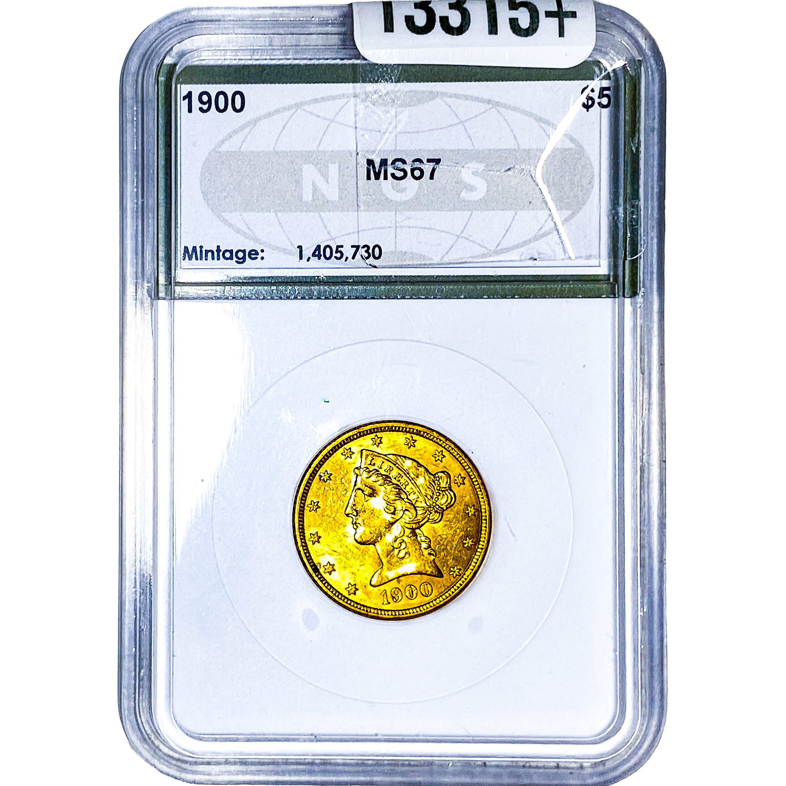 1900 $5 Gold Half Eagle NGS MS67: 1900 $5 Gold Half Eagle NGS MS67