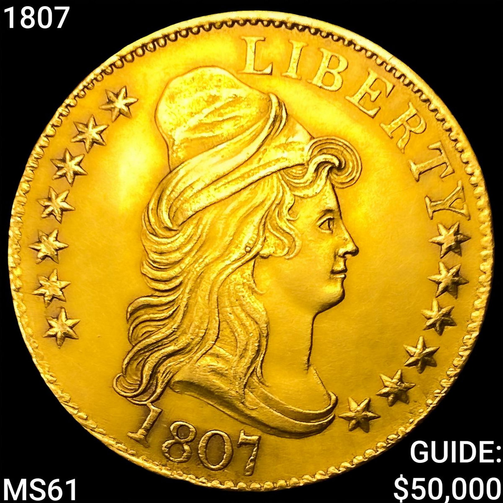 1807 $5 Gold Half Eagle UNCIRCULATED: 1807 $5 Gold Half Eagle UNCIRCULATED