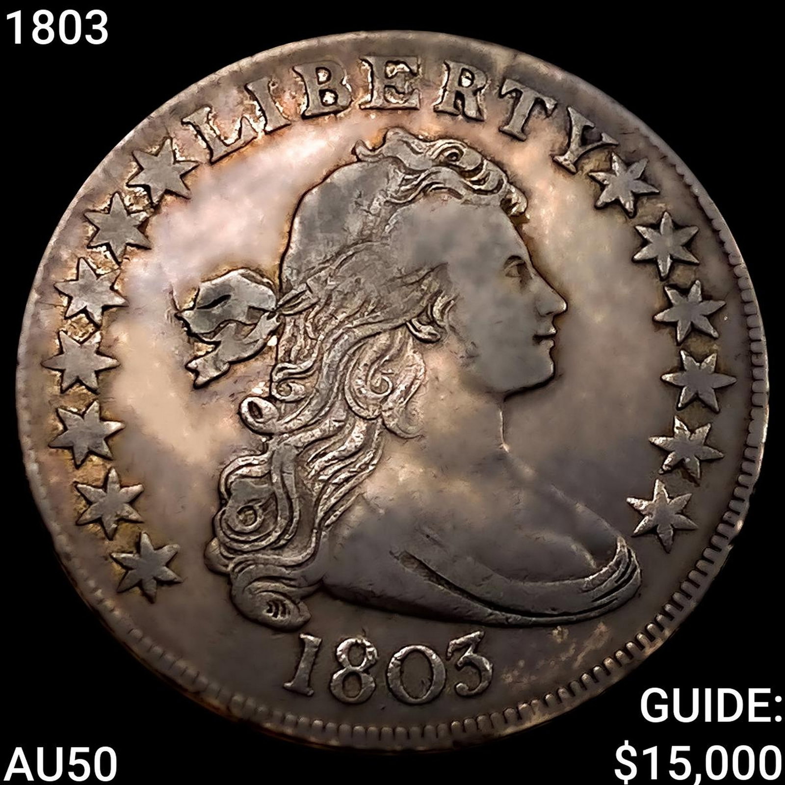 1803 Draped Bust Half Dollar CLOSELY UNCIRCULATED: 1803 Draped Bust Half Dollar CLOSELY UNCIRCULATED