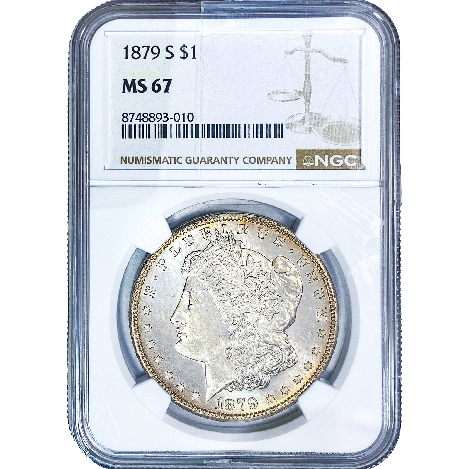 1879-S Morgan Silver Dollar NGC MS67: 1879-S Morgan Silver Dollar NGC MS67