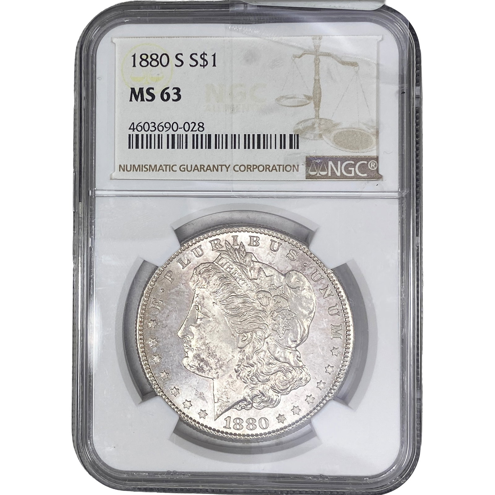 1880-S Morgan Silver Dollar NGC: 1880-S Morgan Silver Dollar NGC