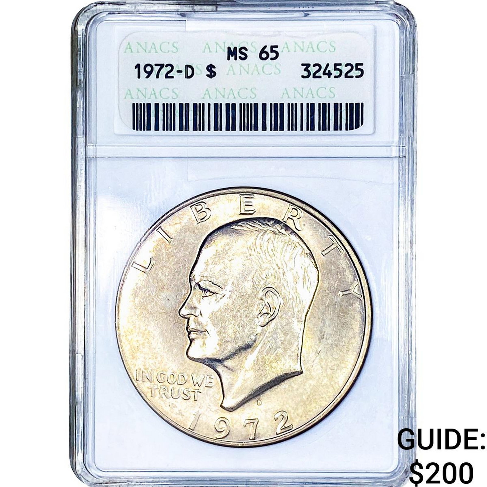 1972-D Eisenhower Dollar ANACS MS65: 1972-D Eisenhower Dollar ANACS MS65