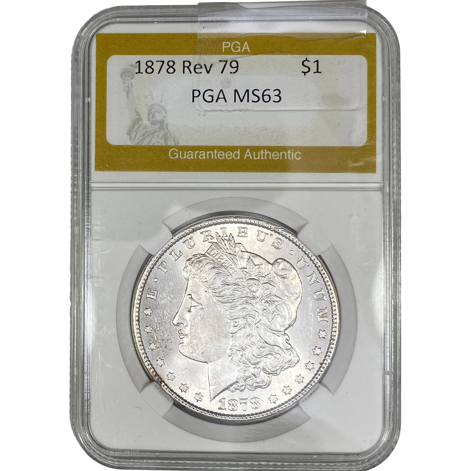 1878 Rev. 79 Morgan Silver Dollar PGA MS63: 1878 Rev. 79 Morgan Silver Dollar PGA MS63