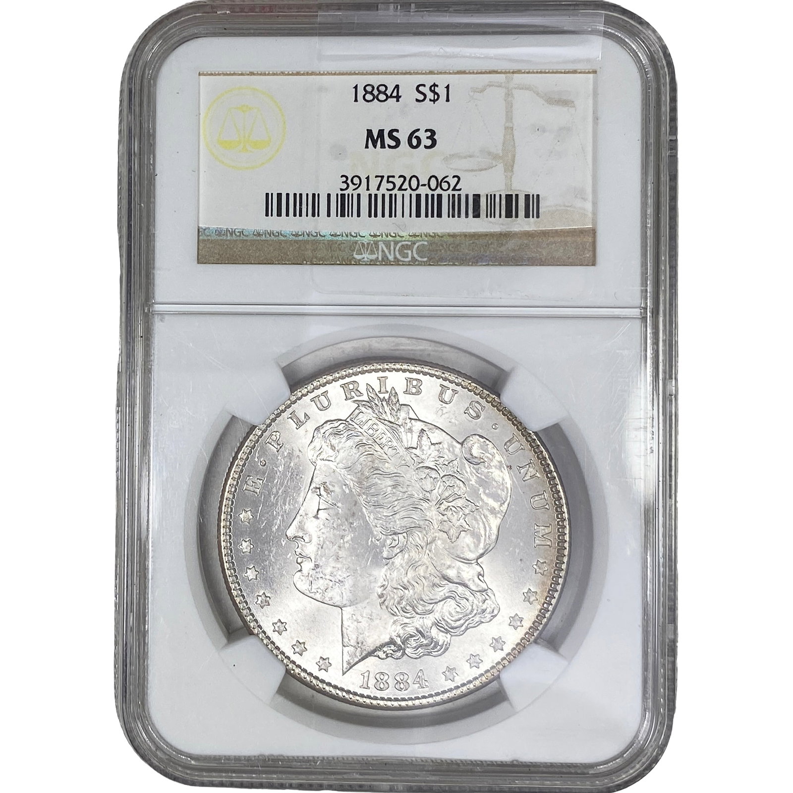 1884 Morgan Silver Dollar NGC MS63: 1884 Morgan Silver Dollar NGC MS63