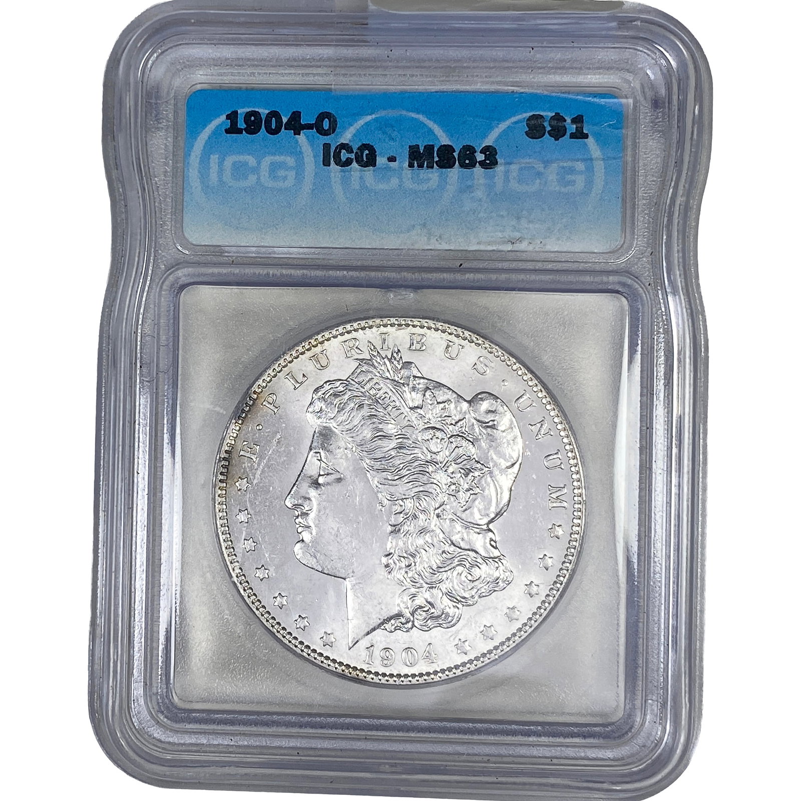 1904-O Morgan Silver Dollar ICG MS63: 1904-O Morgan Silver Dollar ICG MS63