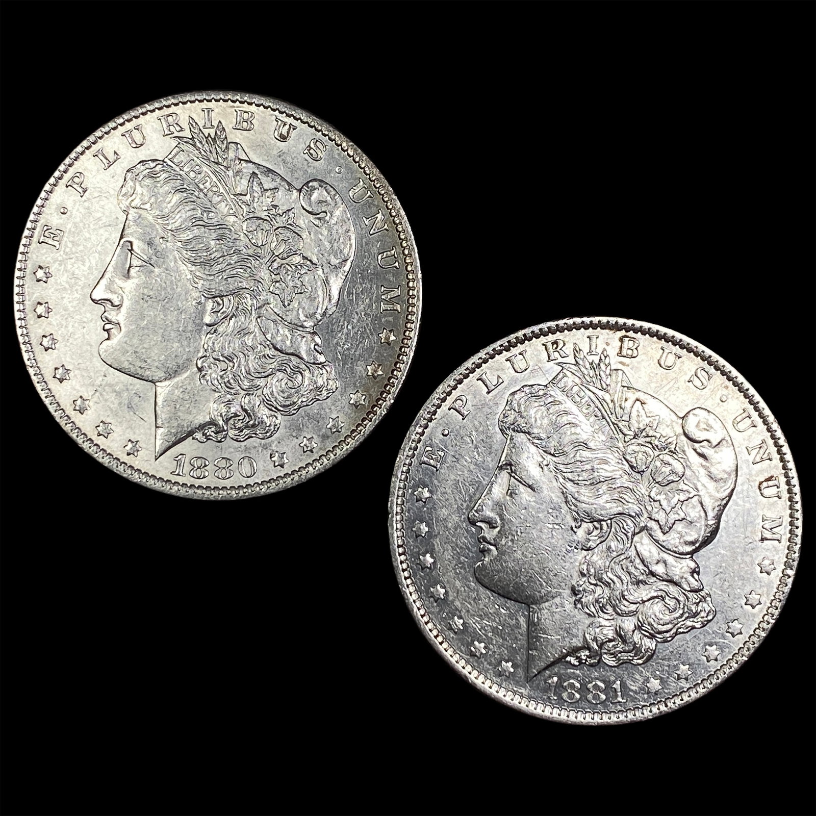[2] 1880-O & 1881 Morgan Silver Dollar: [2] 1880-O & 1881 Morgan Silver Dollar