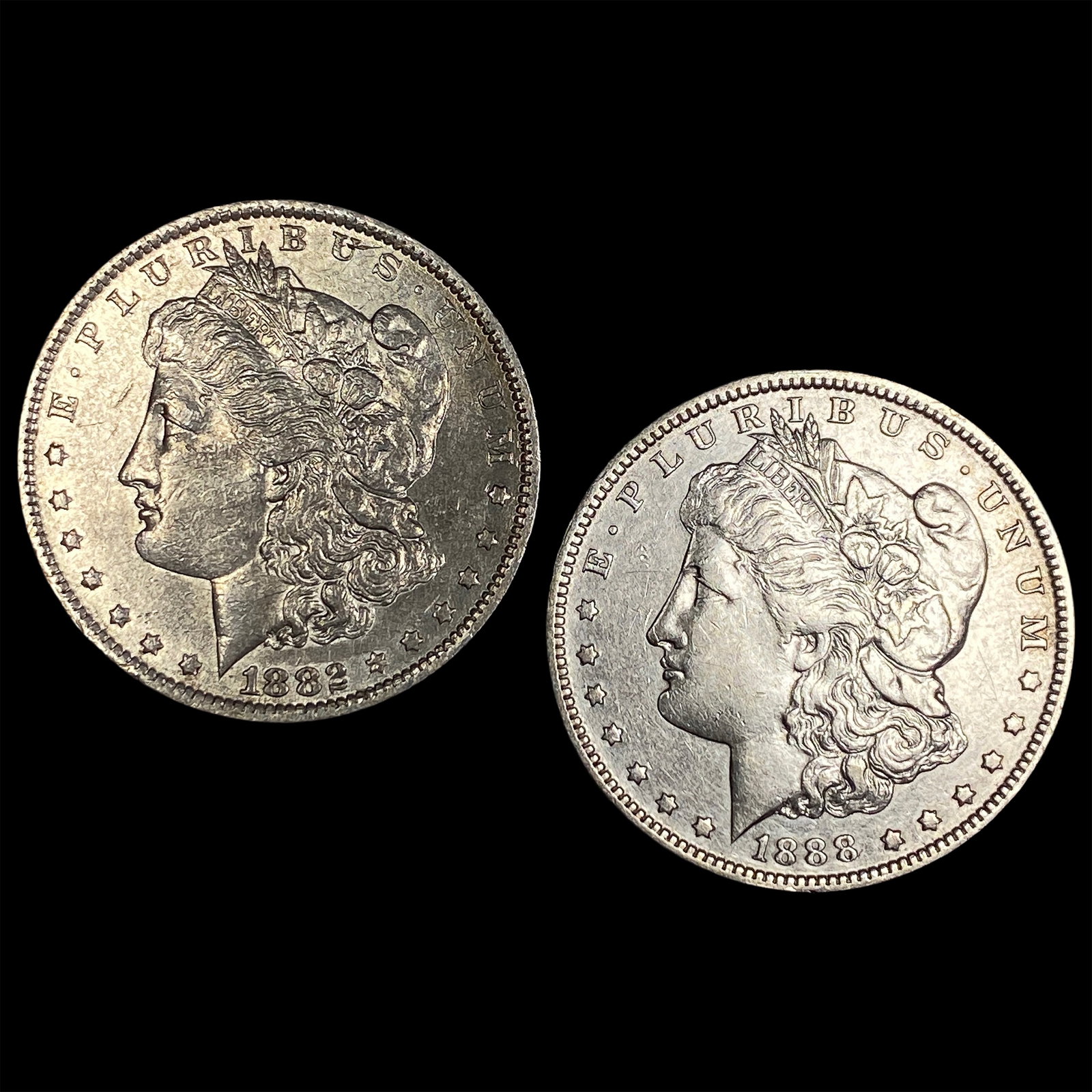 [2] 1882-O & 1888-O Morgan Silver Dollar: [2] 1882-O & 1888-O Morgan Silver Dollar