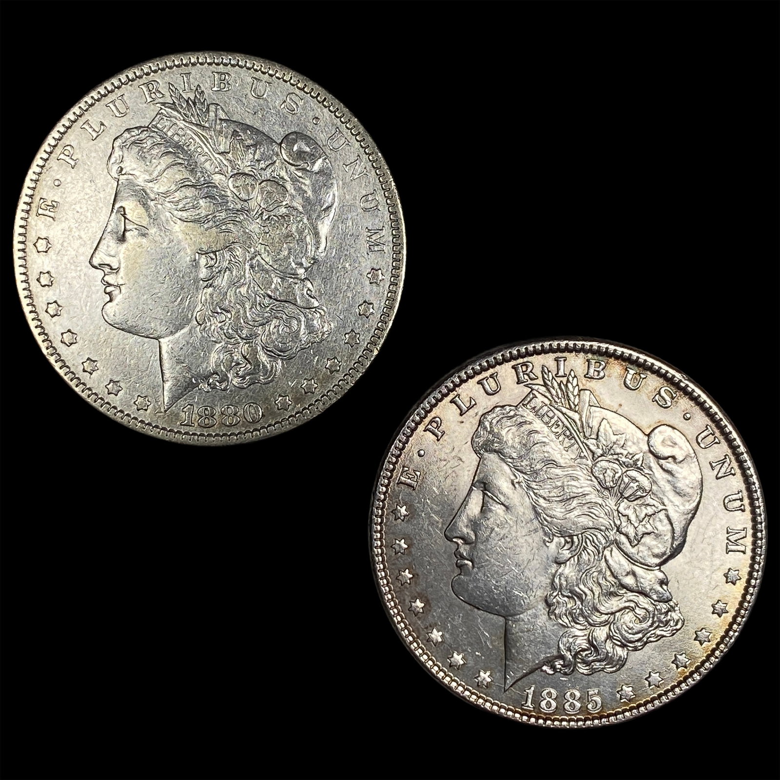 [2] 1880 & 1885 Morgan Silver Dollar: [2] 1880 & 1885 Morgan Silver Dollar