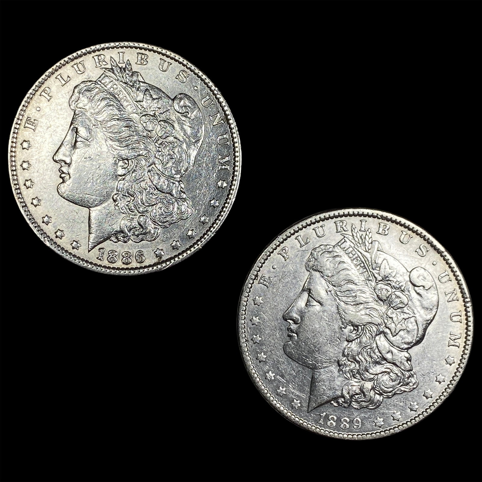 [2] 1886 & 1889 Morgan Silver Dollar: [2] 1886 & 1889 Morgan Silver Dollar