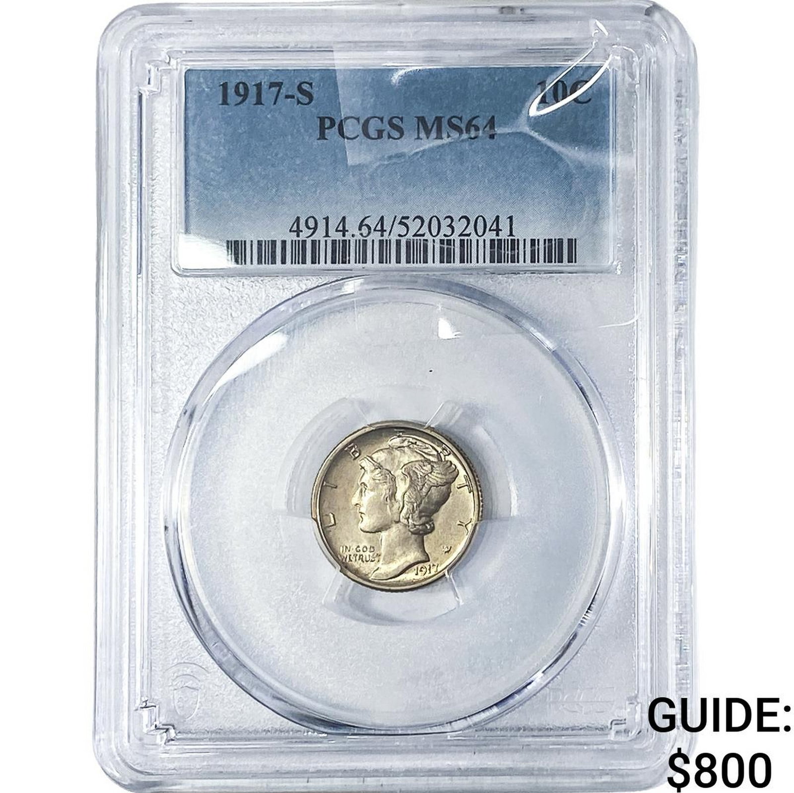 1917-S Mercury Silver Dime PCGS MS64 (1 of 2)