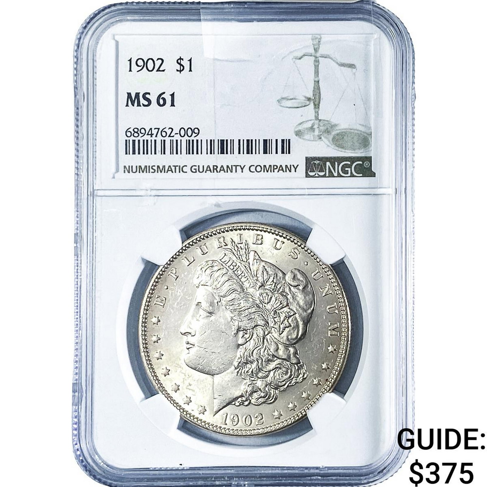 1902 Morgan Silver Dollar NGC MS61: 1902 Morgan Silver Dollar NGC MS61