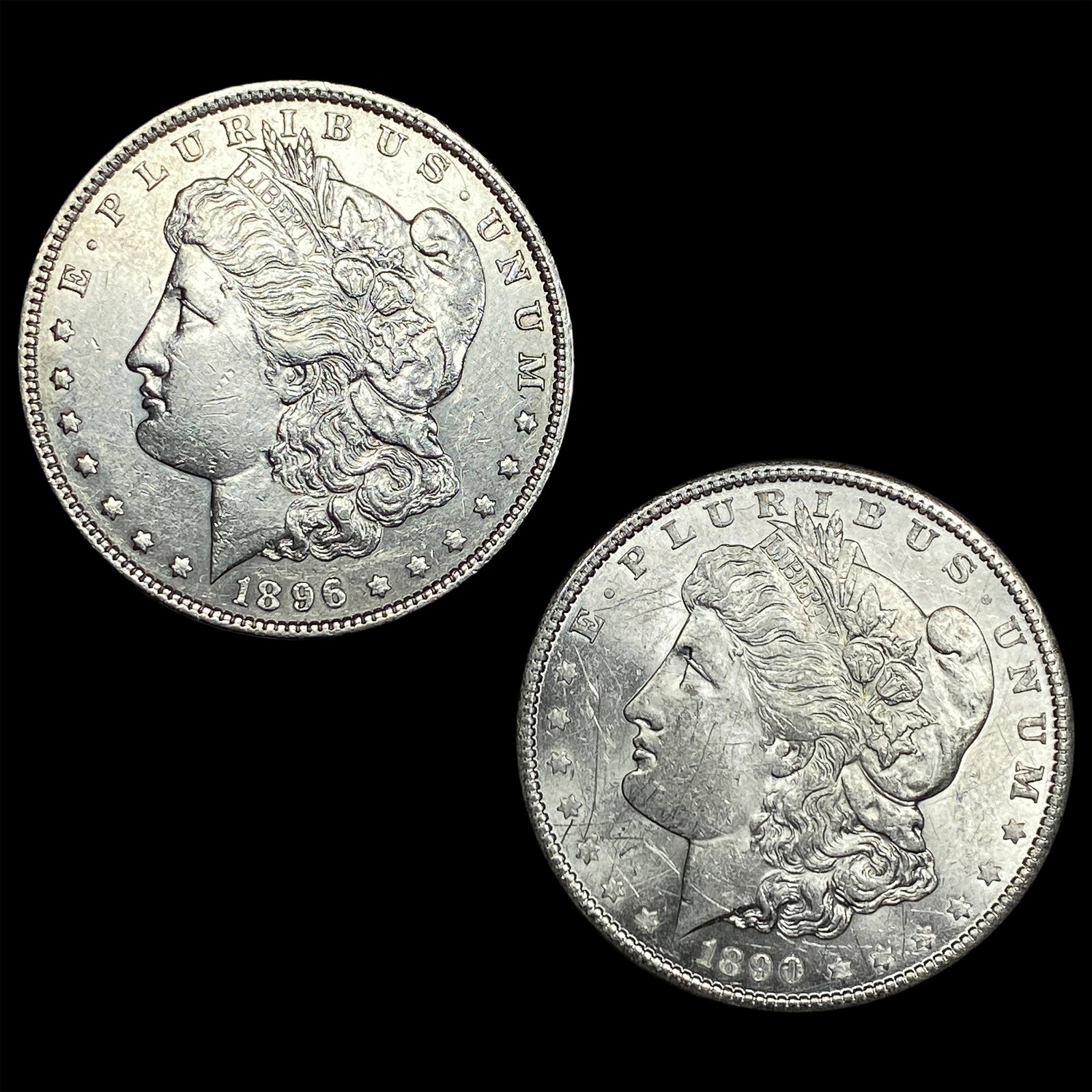 [2] 1890 & 1896 Morgan Silver Dollar: [2] 1890 & 1896 Morgan Silver Dollar