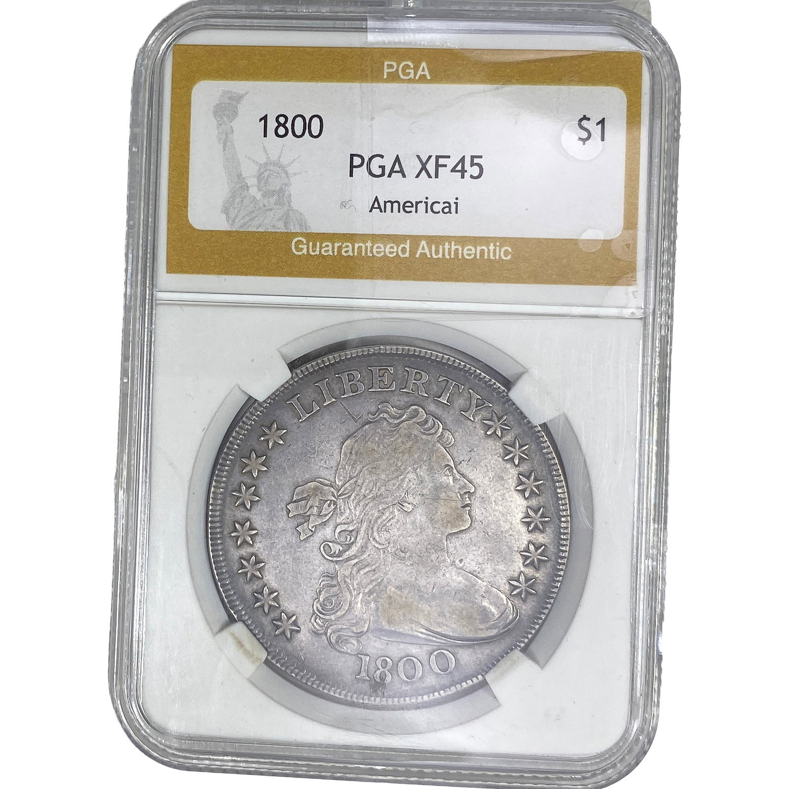 1800 Draped Bust Dollar NGC XF45 Americai: 1800 Draped Bust Dollar NGC XF45 Americai