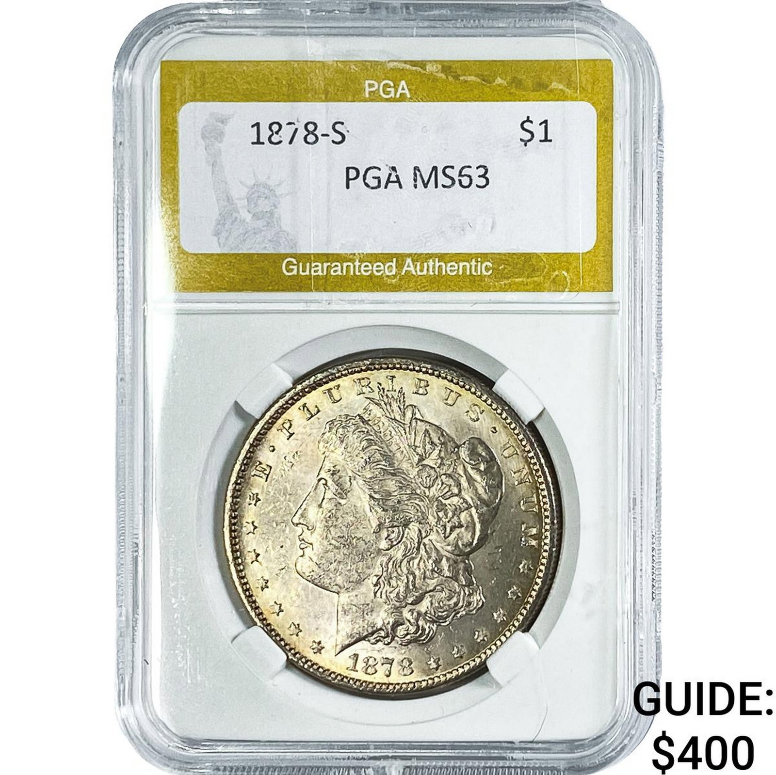 1878-S Morgan Silver Dollar PGA MS63: 1878-S Morgan Silver Dollar PGA MS63