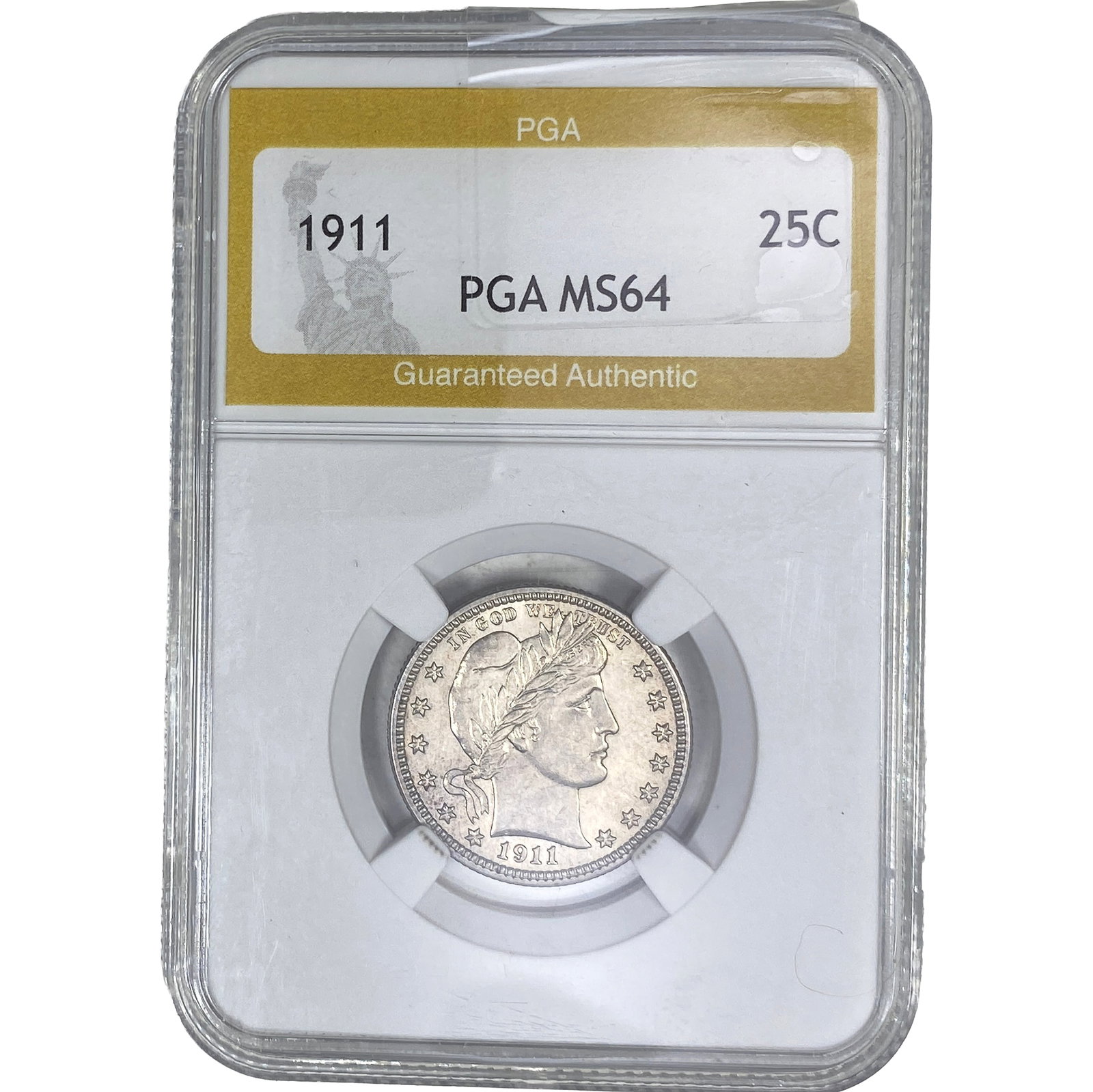1911 Barber Quarter PGA MS64: 1911 Barber Quarter PGA MS64