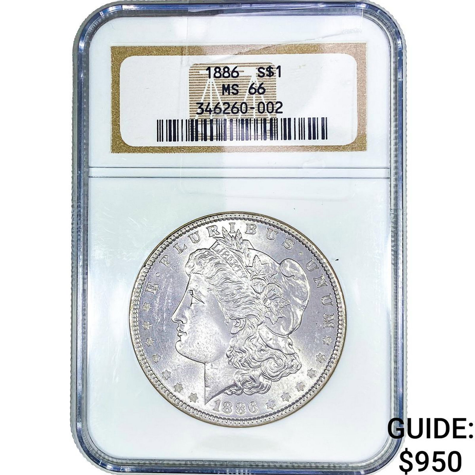 1886 Morgan Silver Dollar NGC MS66: 1886 Morgan Silver Dollar NGC MS66