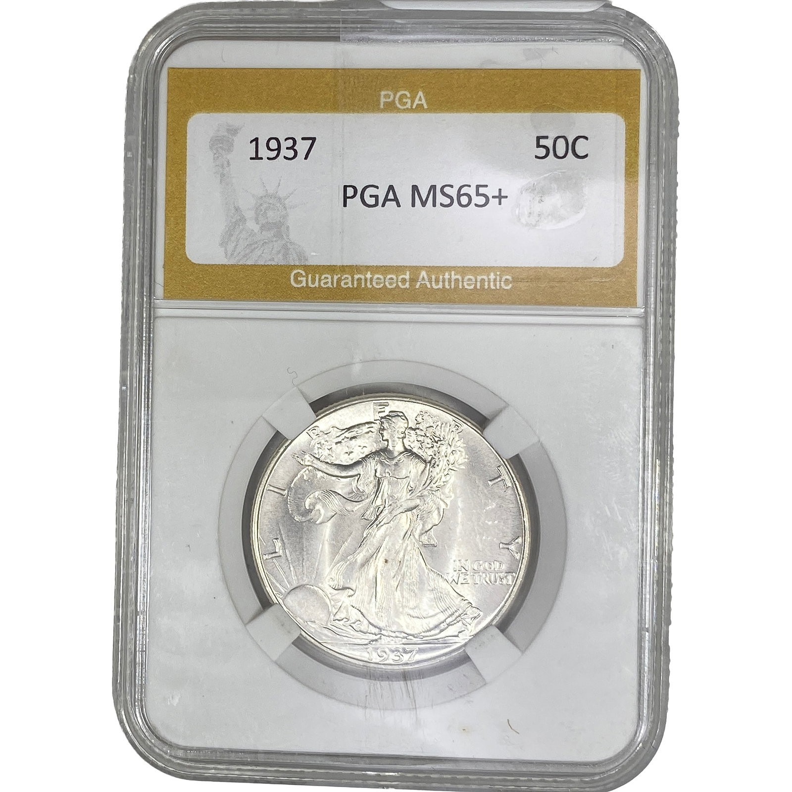 1937 Walking Liberty Half Dollar PGA MS65+: 1937 Walking Liberty Half Dollar PGA MS65+